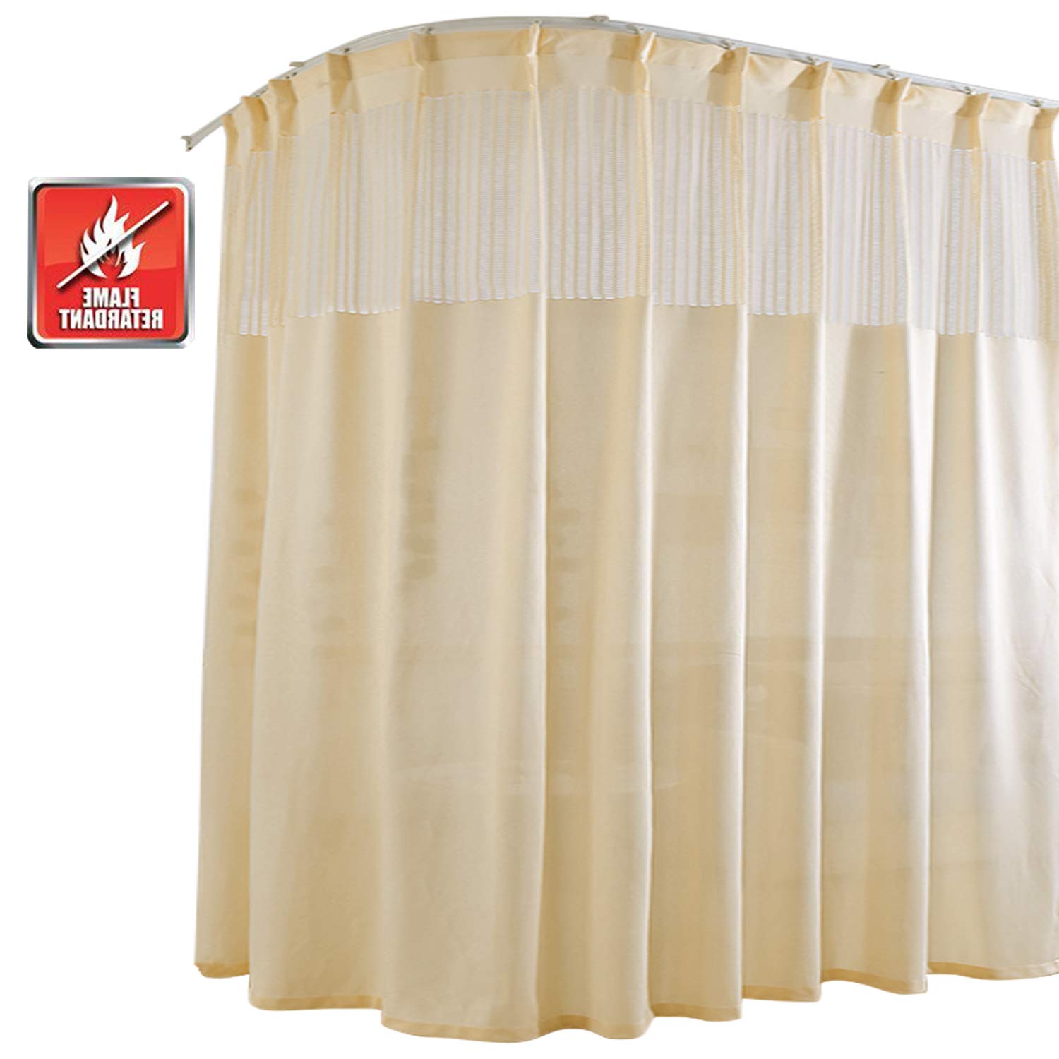 Flame Retardant Hospital Curtains - 1 Panel Biscotti Beige Room Divider (20