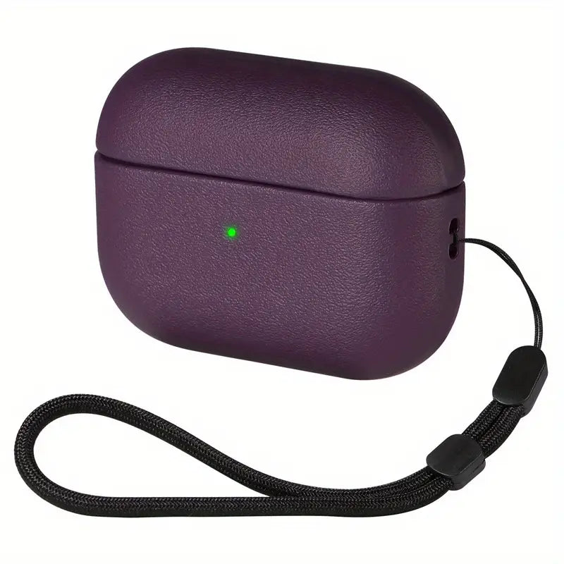 Premium Artificial Leather Protective Case with Lanyard for AirPods Pro 2nd Generation (2022) - Shockproof & Scratch-Resistant Cover for Workouts, Travel & Daily Use
