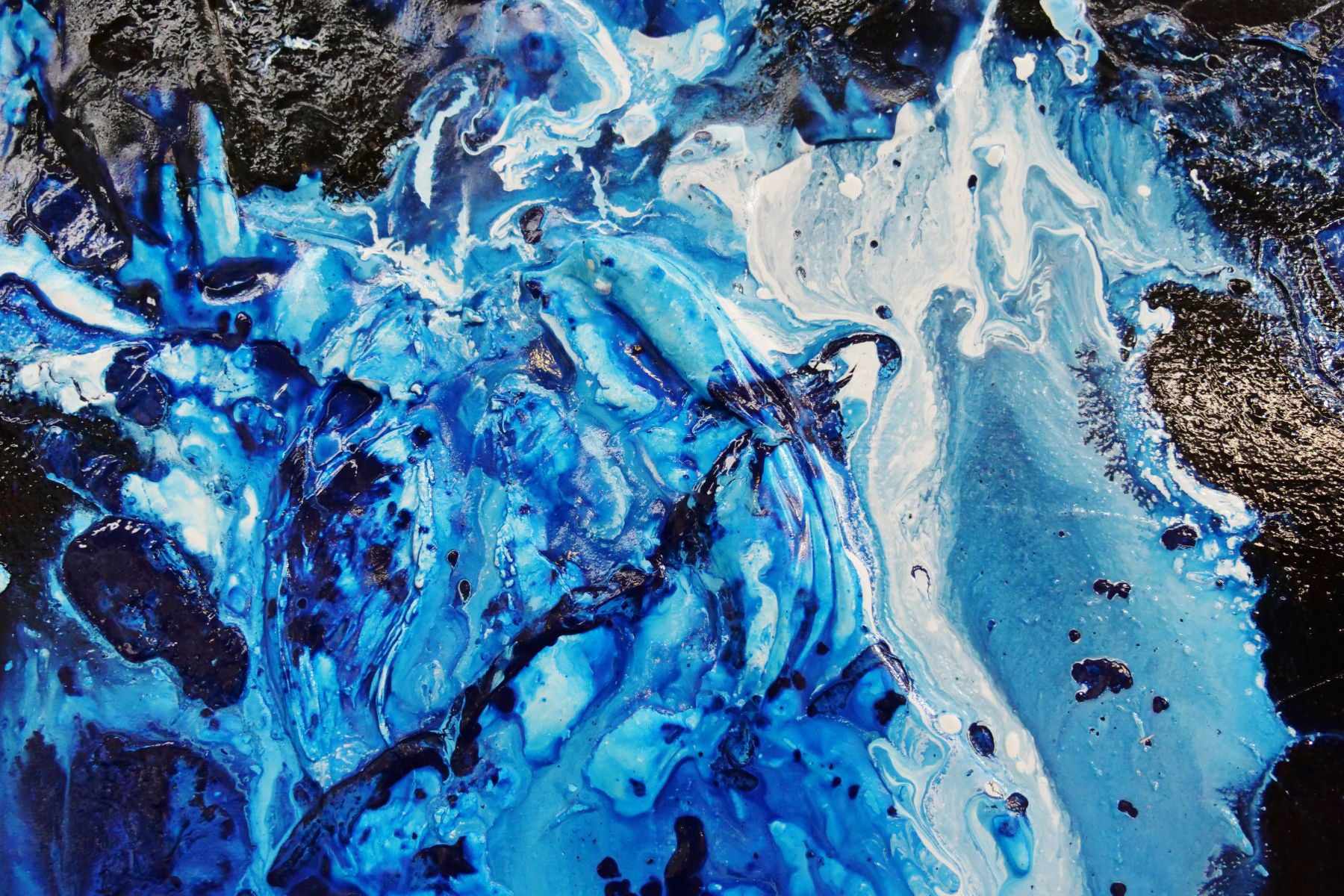 Blue White Textured Abstract Painting 120cm x 100cm - Modern Canvas Wall Art for Living Room, Bedroom & Office Decor | Aqua Motion Design