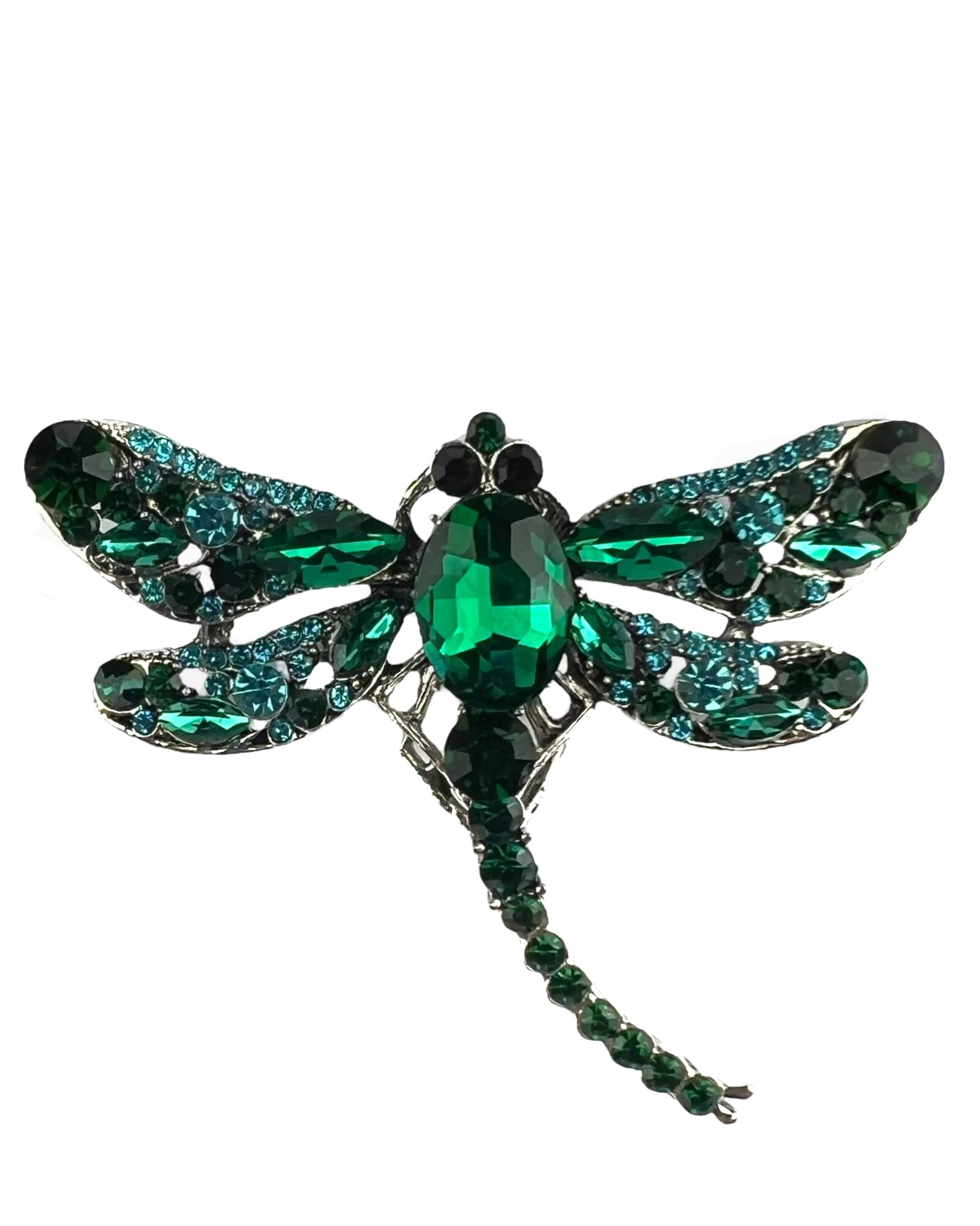 DÉCLIC Dragonfly Brooch Pin - Green Enamel Butterfly Jewelry for Women, Perfect for Dresses, Jackets, and Gift Giving