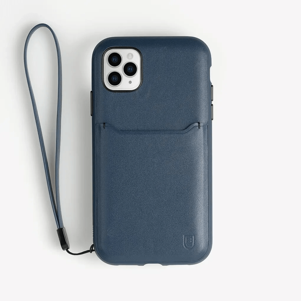 BodyGuardz Accent Wallet iPhone 11 Pro Case - Navy Blue Slim Protective Cover with Card Holder | Perfect for Everyday Use, Travel & Business Meetings