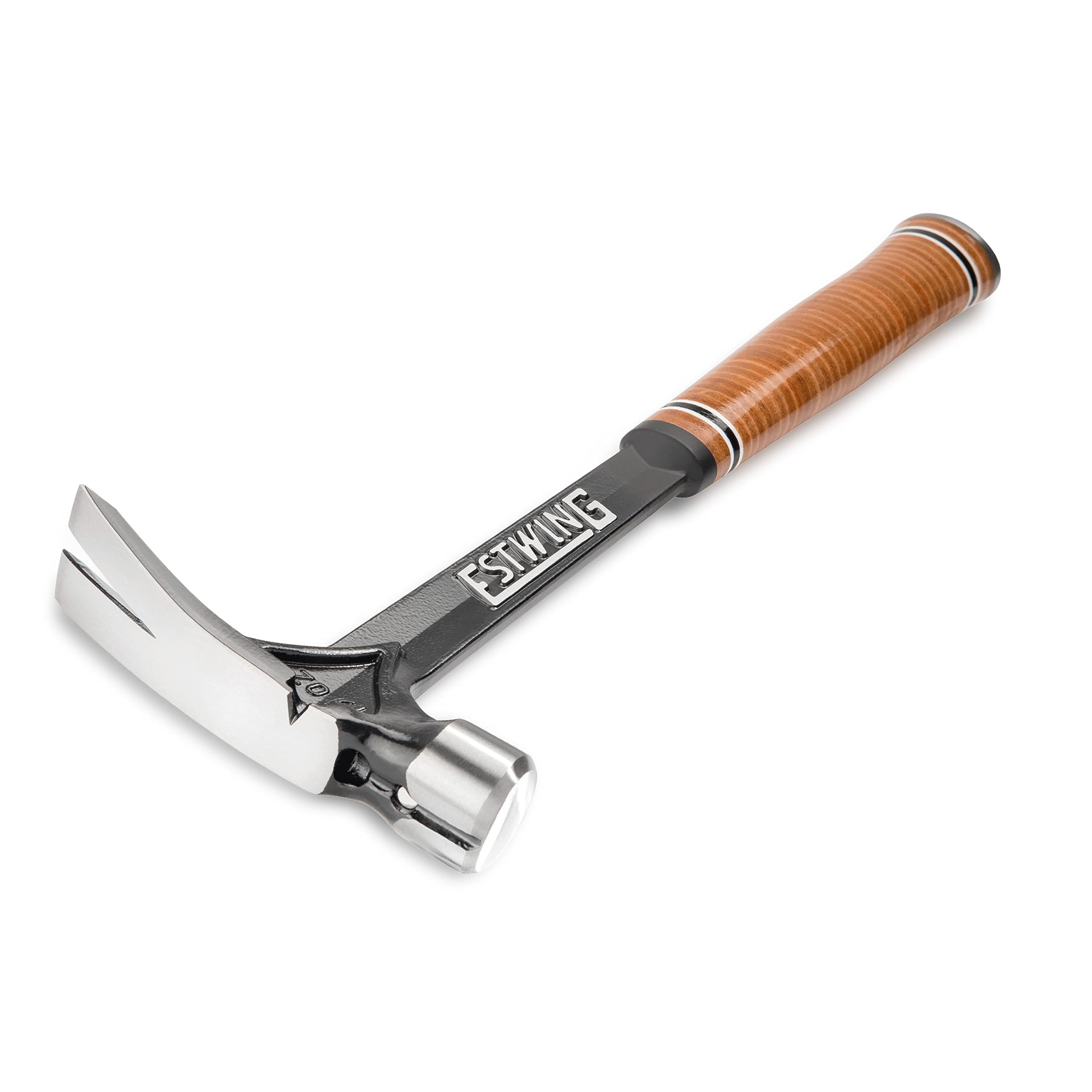 ESTWING E19S 19 oz Ultra Series Smooth Face Framing Hammer with Genuine Leather Grip - Professional Rip Claw Hammer for Carpentry, Construction & DIY Projects - Perfect for Framing, Roofing and Woodworking