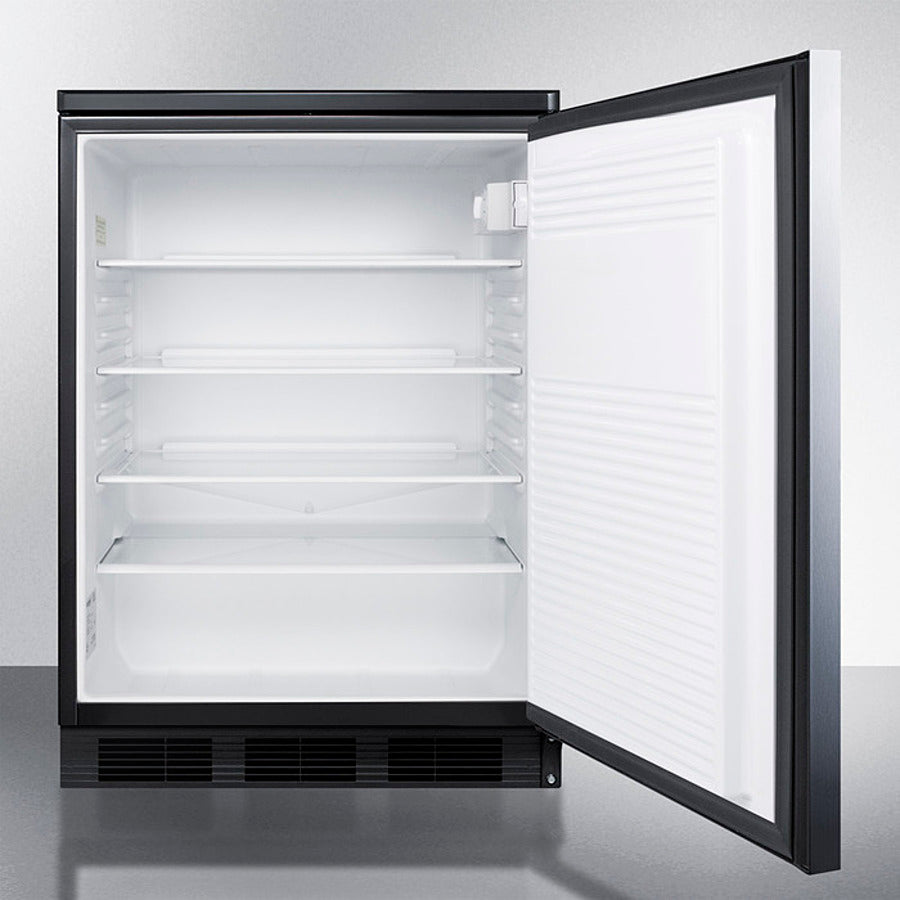 Accucold 24-Inch Wide Built-In All Refrigerator with Horizontal Handle FF7LBLKBISSHH - Perfect for Modern Kitchens, Basement Bars & Office Break Rooms