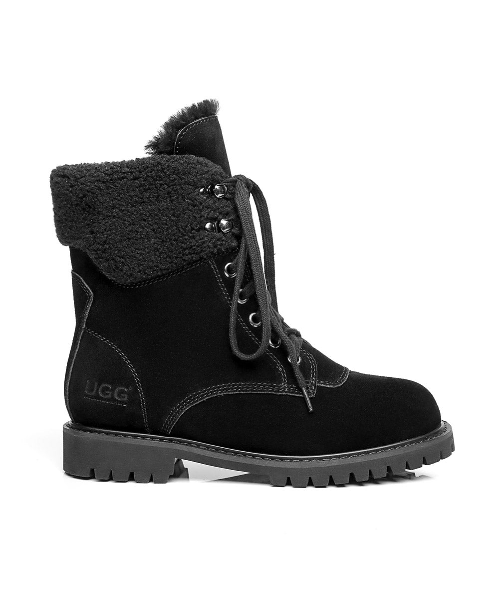 Women's UGG Mimi Lace Boots - Cozy Winter Shearling Lined Snow Boots for Women | Waterproof & Comfortable | Perfect for Snowy Days, Outdoor Activities & Casual Wear