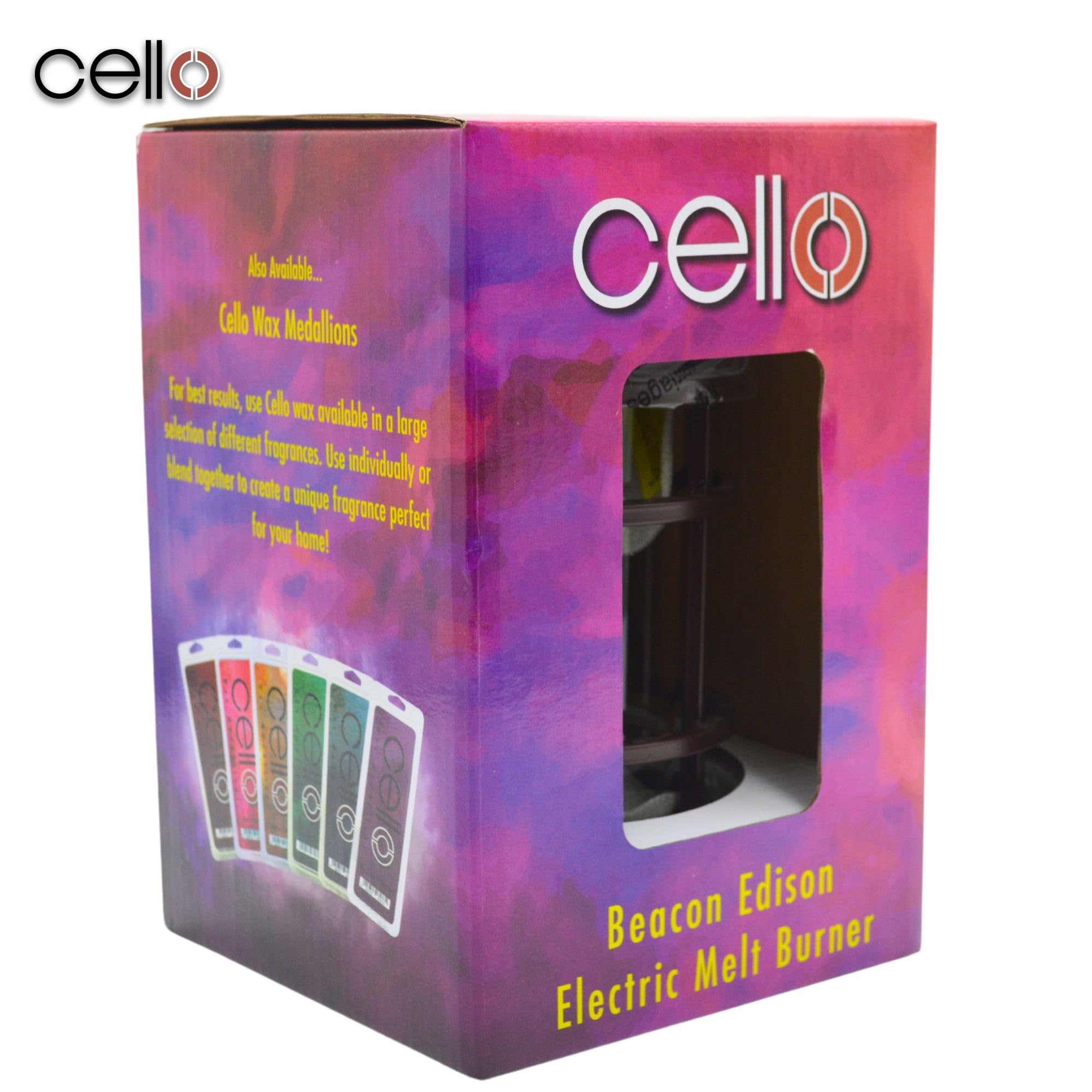 Cello Beacon Edison Electric Melt Burner - Premium Wax Warmer for Home & Spa - Perfect for Aromatherapy, Candle Melting, and Relaxation
