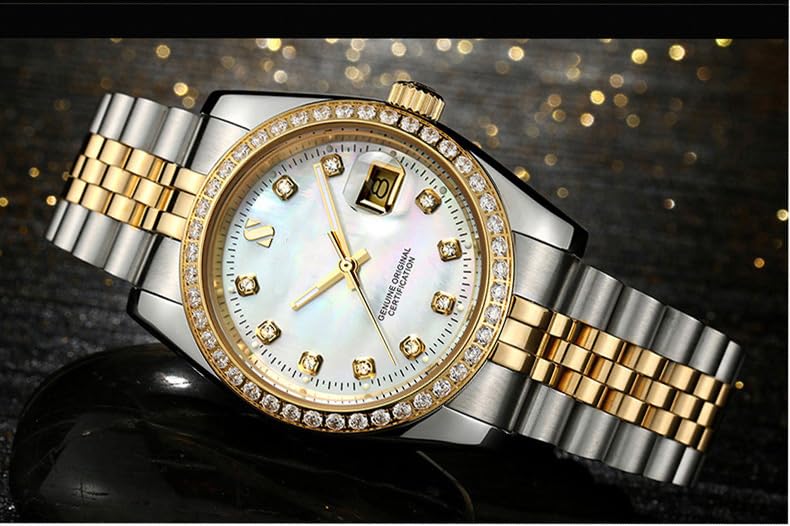 Luxury Automatic Men's Watch - Gold Stainless Steel Strap, Waterproof Mechanical Watch with Date Display | Perfect for Business, Formal Events & Everyday Wear