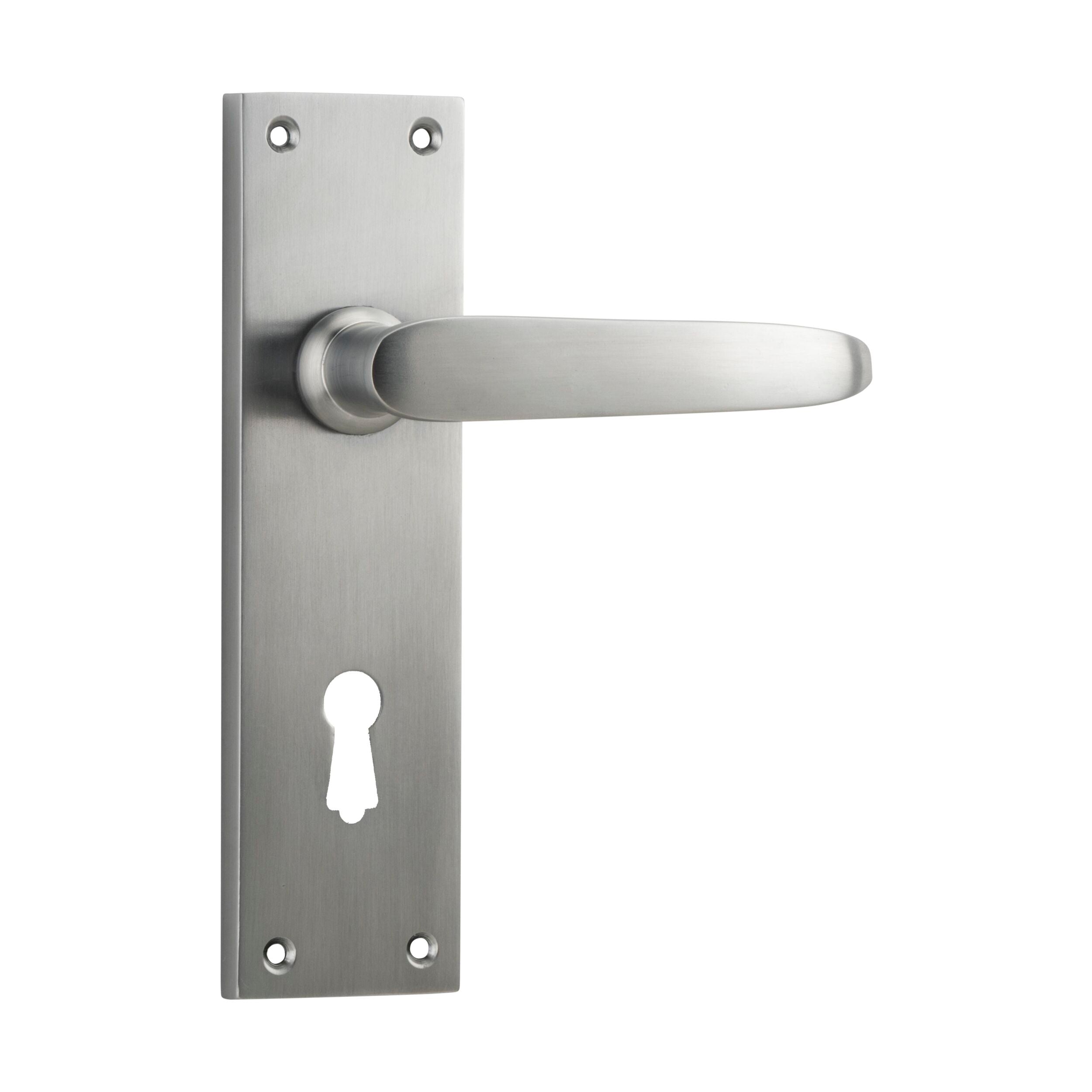 Balmoral Satin Chrome Door Lever Lock Pair - H156xW42xP46mm - Perfect for Bedroom, Bathroom & Interior Doors