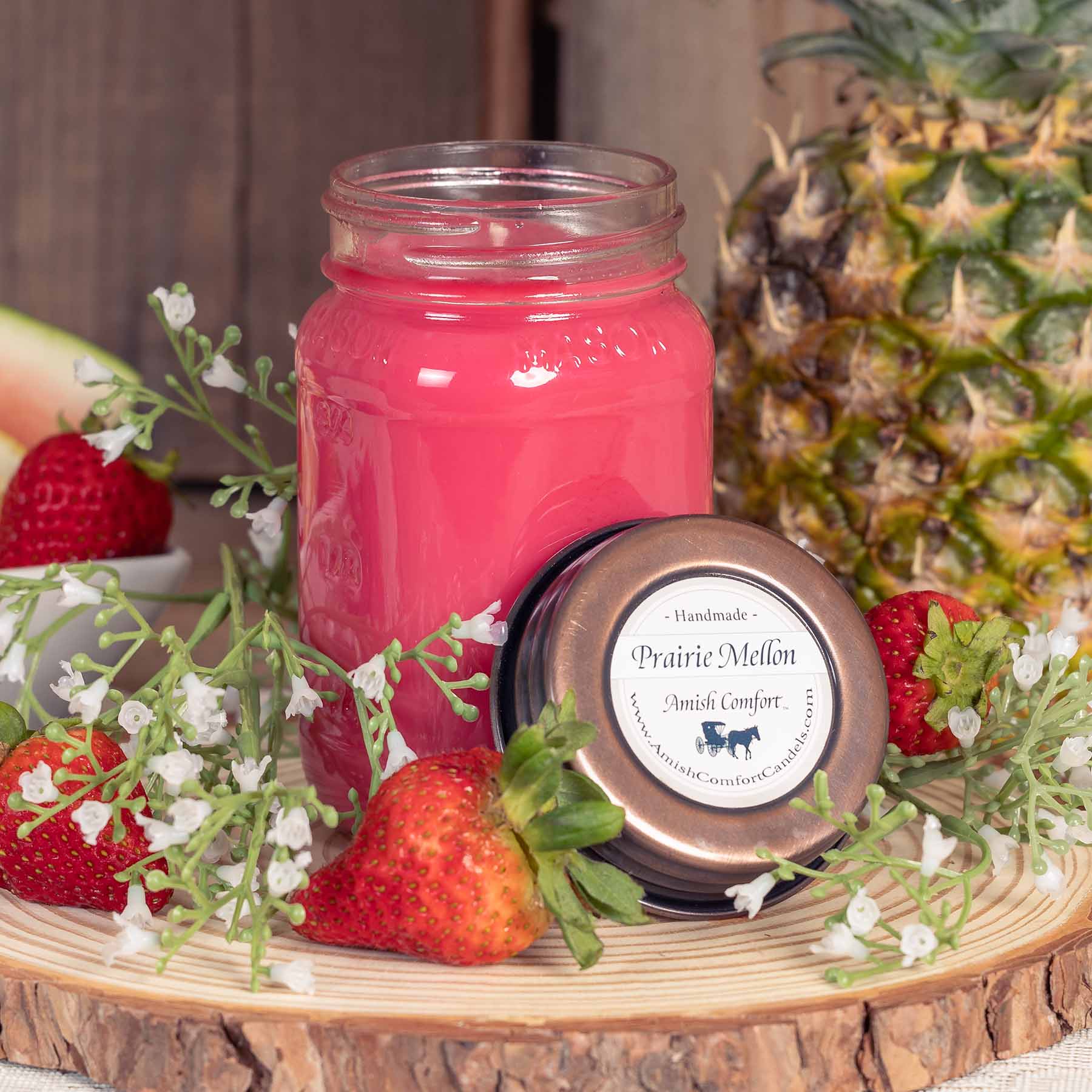 Amish Prairie Melon 16 oz Natural Soy Candle - Farmhouse Decor, Relaxing Aromatherapy for Living Room, Bedroom & Bathroom