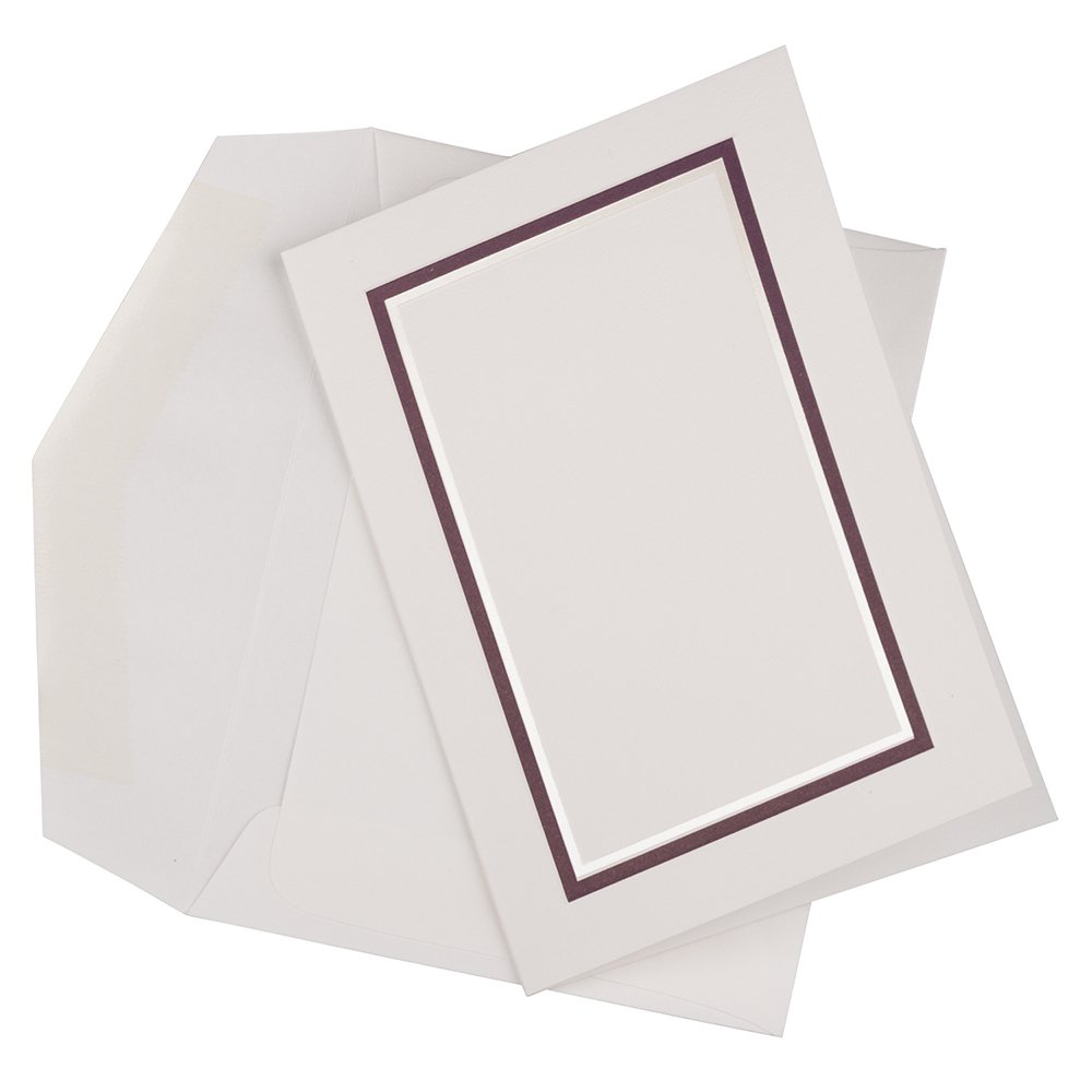 Purple Foldover Cards & Envelopes Kit - 100 Pack for Invitations & Notes