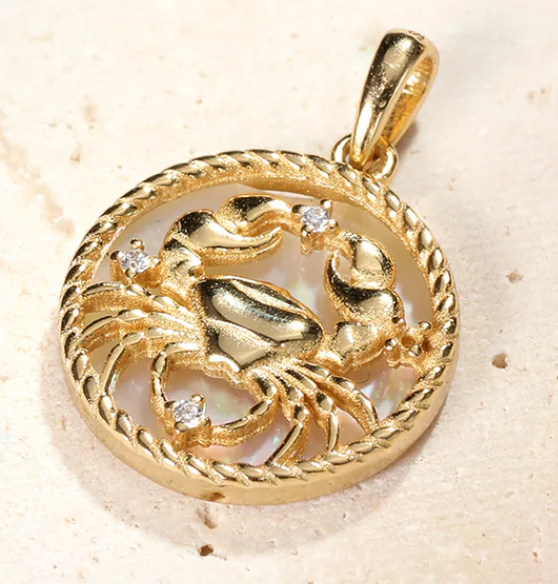 Cancer Zodiac Necklace with Mother of Pearl Pendant - Elegant Astrological Jewelry for Women - Perfect Gift for Birthdays, Anniversaries & Special Occasions