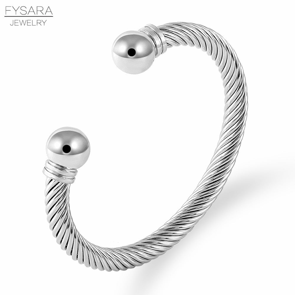 Twisted Cable Wire Bangle Cuff Bracelets for Women - Fashion Jewelry for Casual & Formal Wear - Perfect for Office, Party & Everyday Accessories