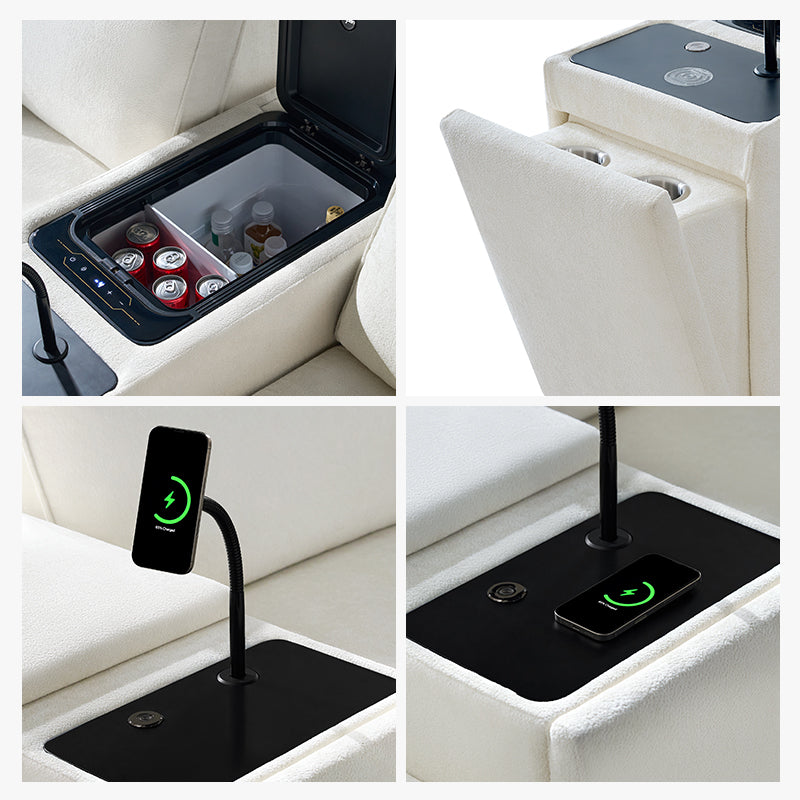 EliteNest Smart Reclining Theater Sofa with Built-in Bluetooth Speakers - Luxury Home Theater Seating for Movie Nights & Gaming Setup