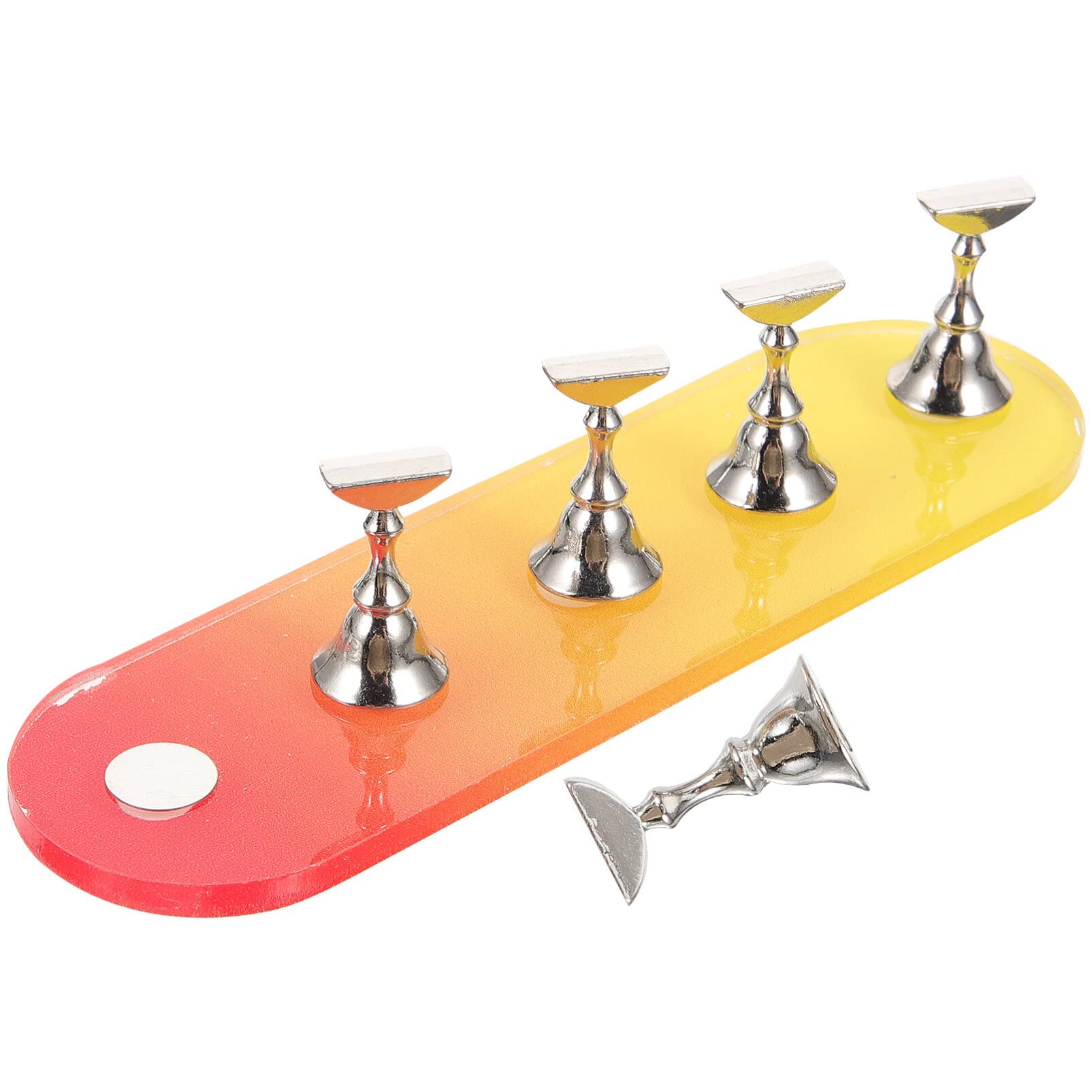 Milisten 1 Set Nail Practice Holder - Gradient Rainbow Acrylic Nail Stand for Nail Art Display & Press On Nails - Durable Plastic Nail Fixture Accessories for Salon, Home Practice & Professional Nail Artists