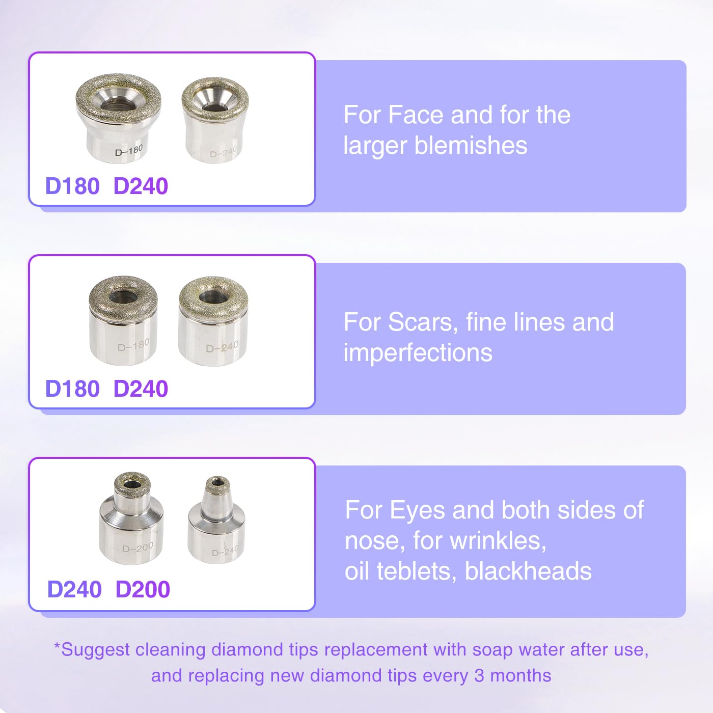 Professional Diamond Microdermabrasion Machine with 6 Diamond Heads - At-Home Facial Exfoliation for Glowing Skin | Perfect for Acne Treatment, Anti-Aging & Skin Rejuvenation