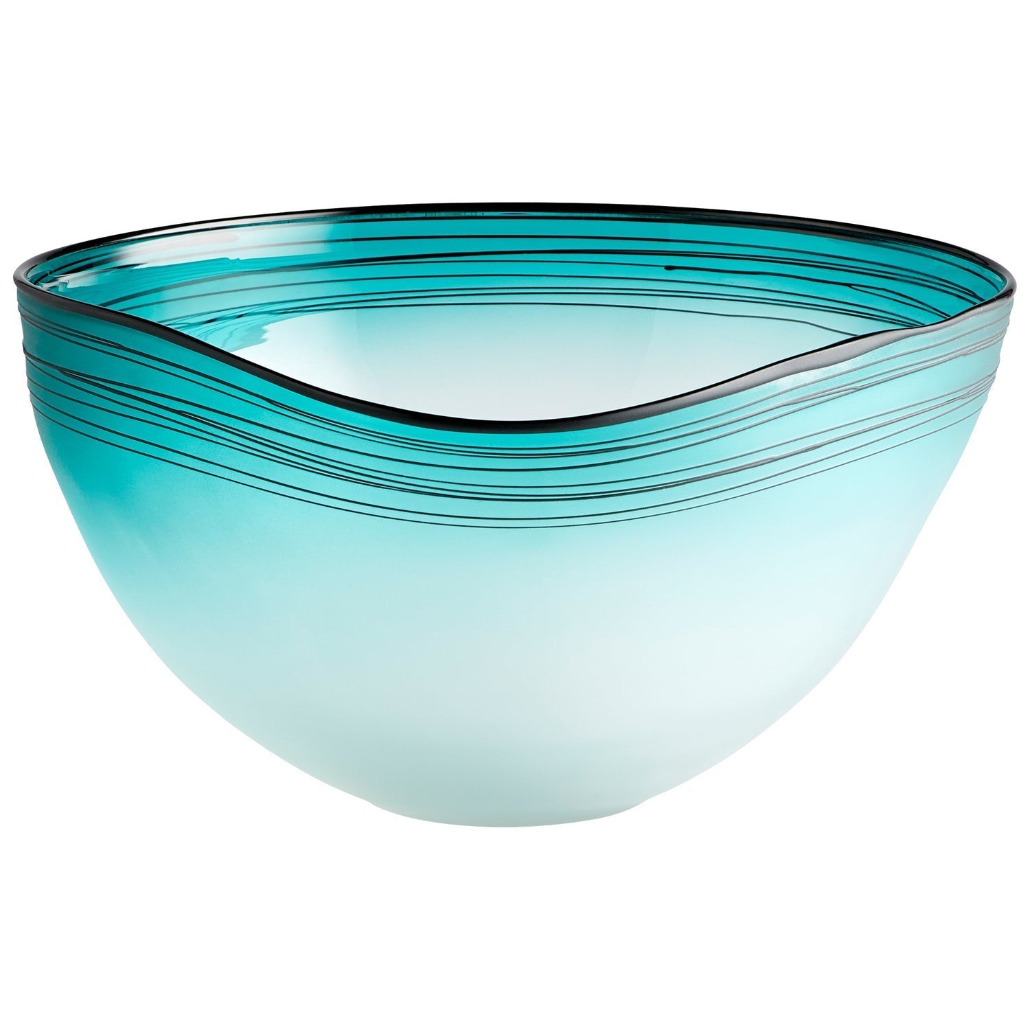 Cyan Design 10894 Kapalua Bowl - Blue and White Ceramic Decorative Bowl for Home Decor, Centerpiece, Fruit Display, or Gift