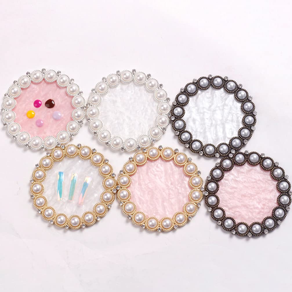 Beaupretty 3Pcs Nail Pigment Palette Set - Pearl Bead Nail Art Display Tray with Polish Drawing Frame for Professional & Home Salon Use | Perfect for Nail Tip Samples, Manicure Practice & Nail Art Showcase