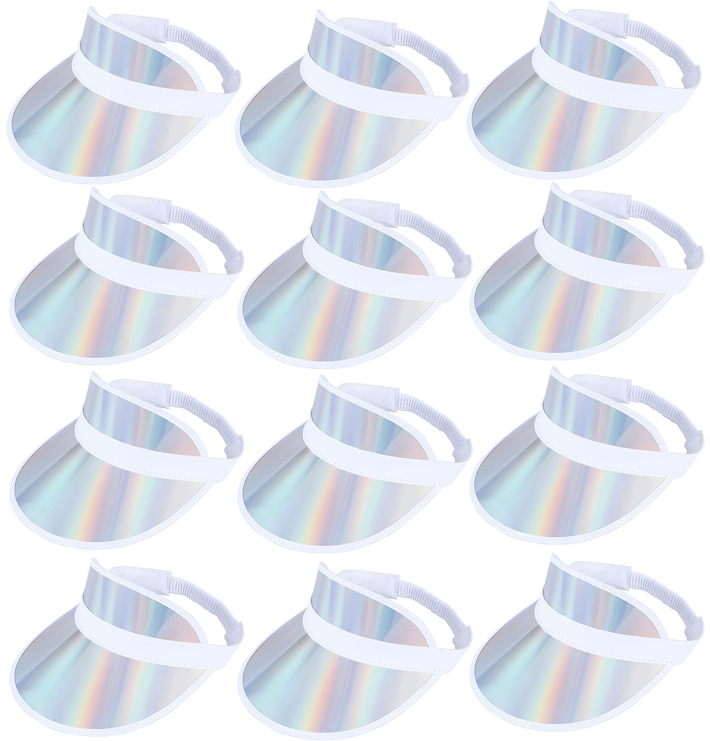 12 Pack Women's UV Protection Sun Visor Hats - Breathable Outdoor Sports & Beach Golf Sun Hats for Summer, Gardening, Running, Hiking and Travel Accessories