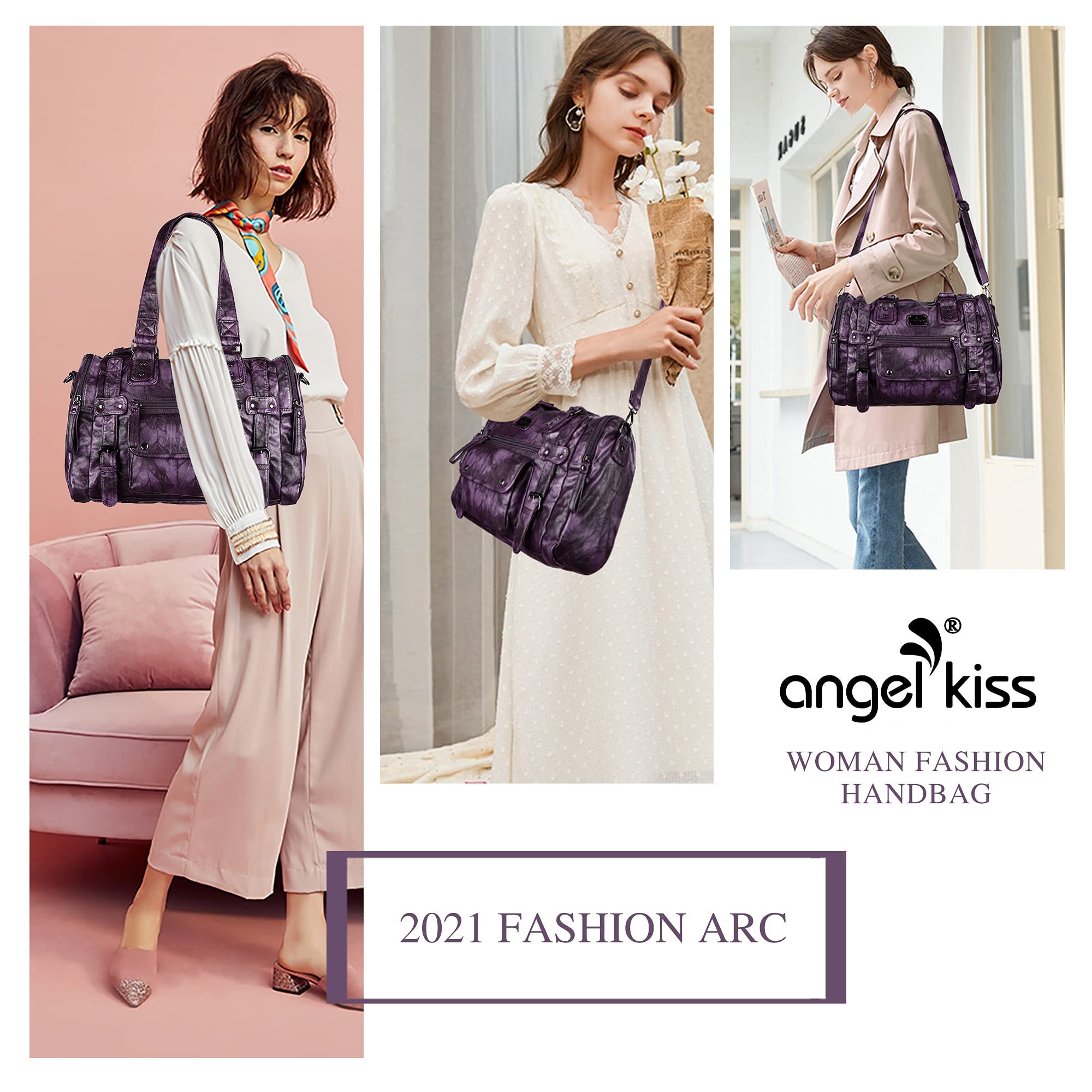 Angelkiss Women's Soft Leather Handbags - Hobo, Satchel, Shoulder & Crossbody Tote Bags for Work, Travel & Everyday Use | Stylish & Durable Purses