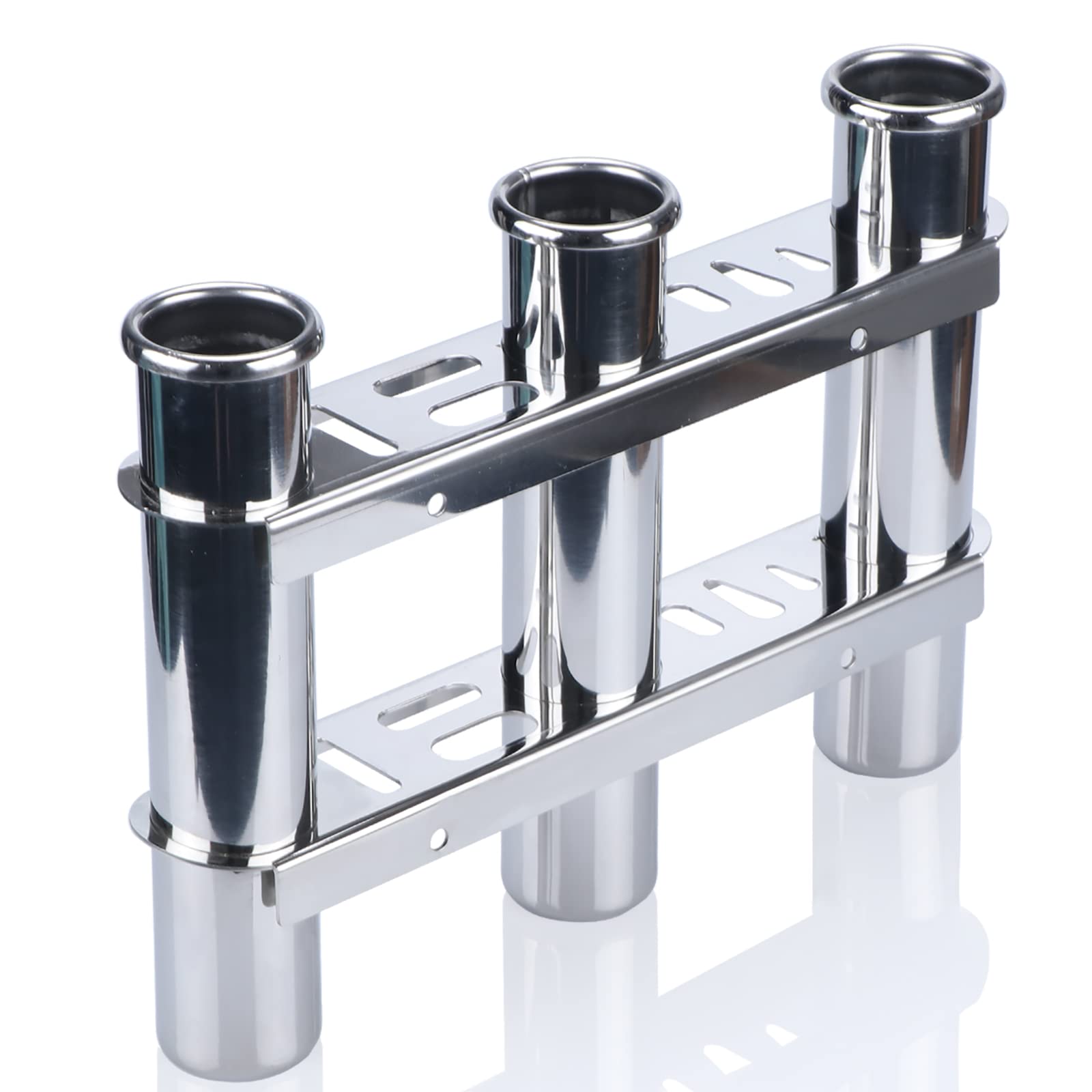 **Upgraded 3-Tube Stainless Steel Fishing Rod Holder - Vertical Wall Mount for Boats, Marine & Trucks | Durable & Corrosion-Resistant for Saltwater & Freshwater Fishing**