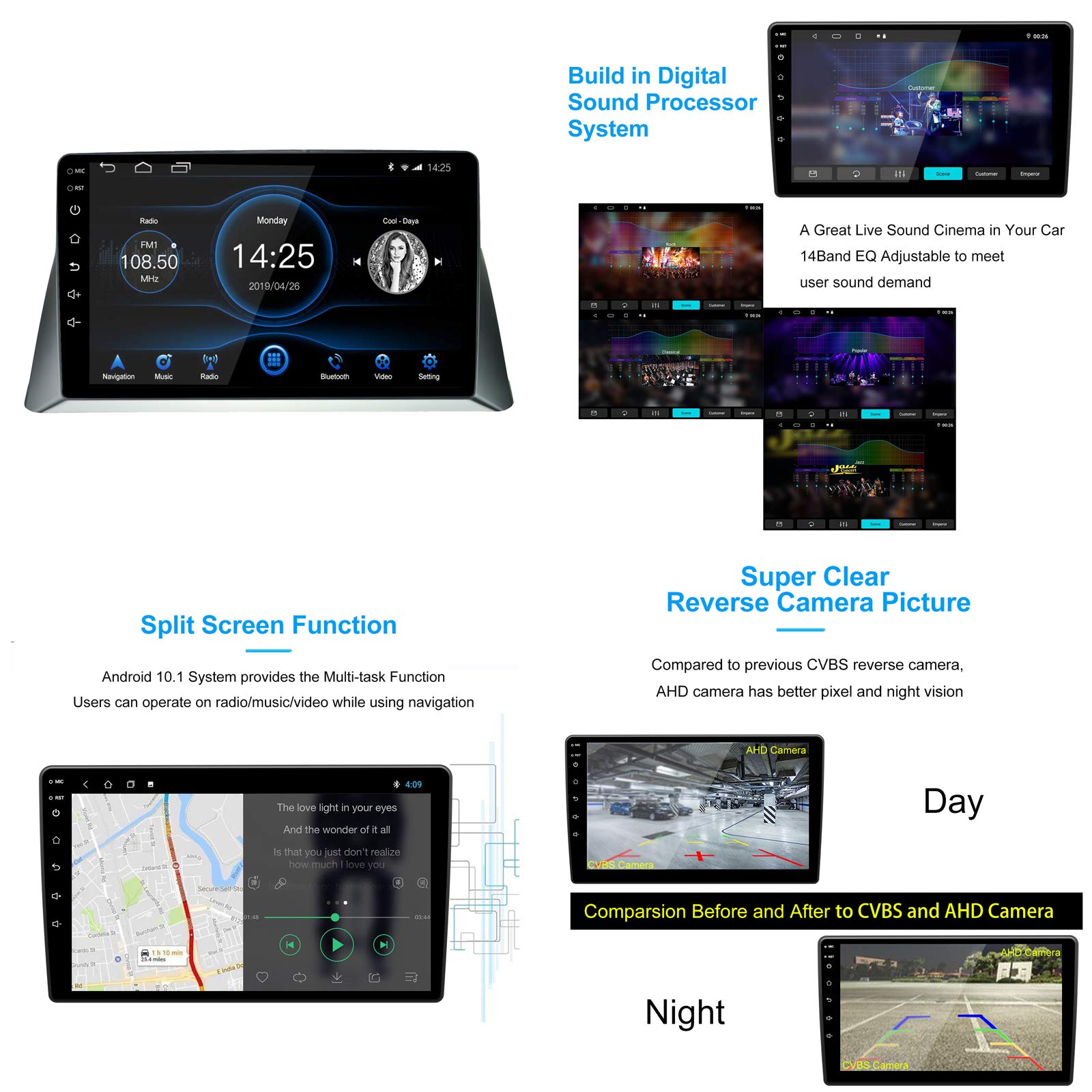2008-2011 Honda Accord Android 10.1 Car Stereo with Built-in Apple CarPlay & Android Auto, 10.1