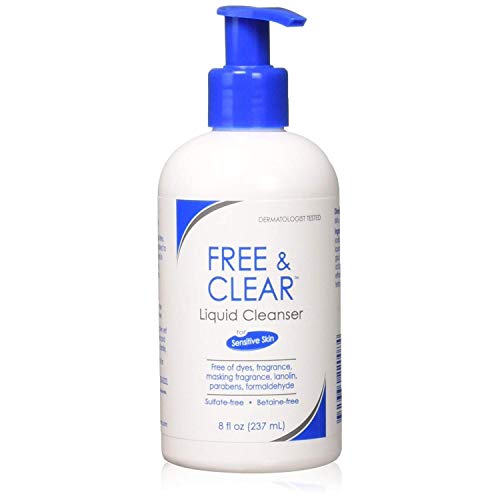 Free & Clear Liquid Cleanser 8 oz (Pack of 3) - Fragrance-Free, Hypoallergenic Face Wash for Sensitive Skin - Perfect for Daily Cleansing & Gentle Makeup Removal