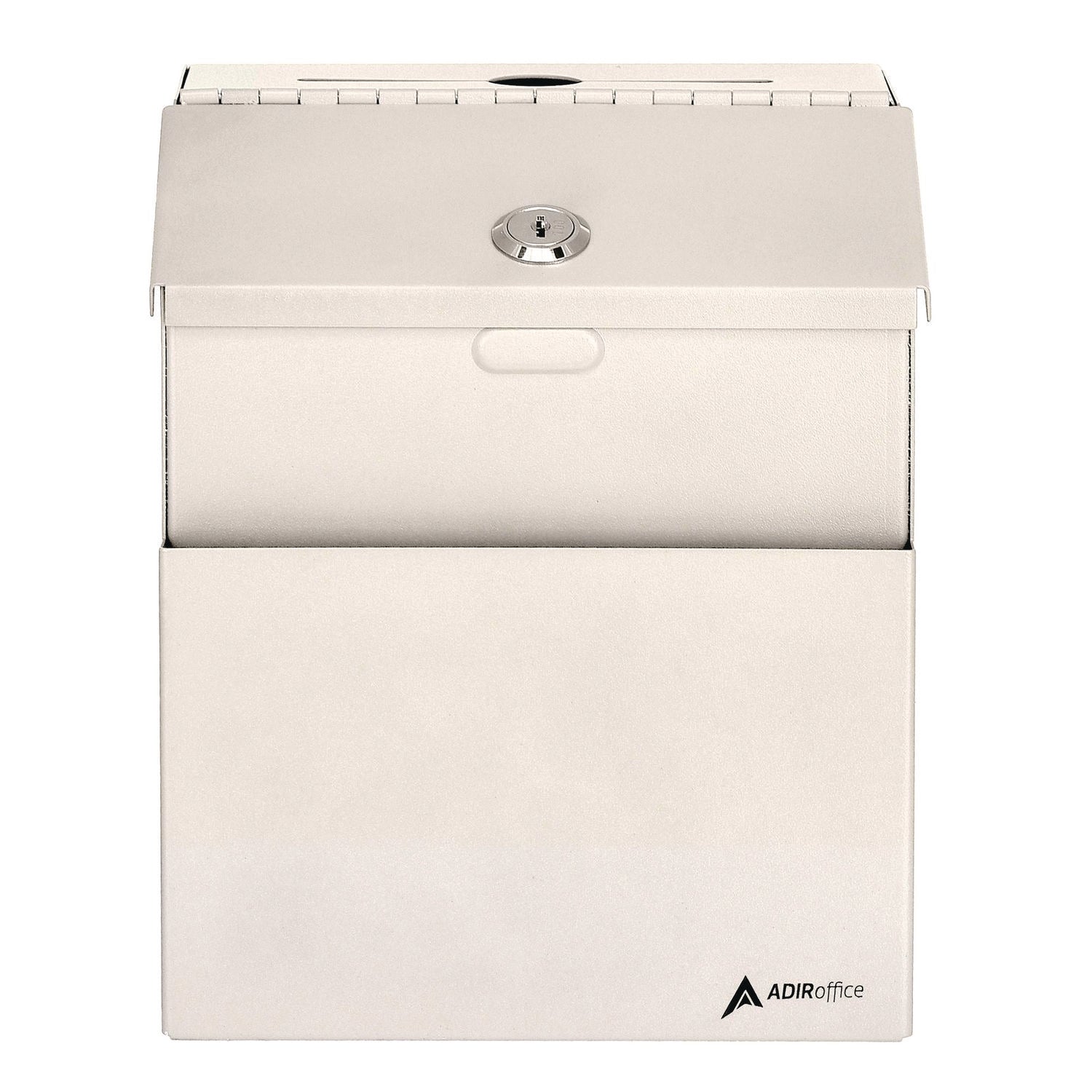 AdirOffice Wall Mountable Steel Suggestion Secure Drop Box with Key - 7 x 6 x 8.5 Inch Locking Mailbox - 304 Stainless Steel White Security Box for Office, Home, or Retail Use