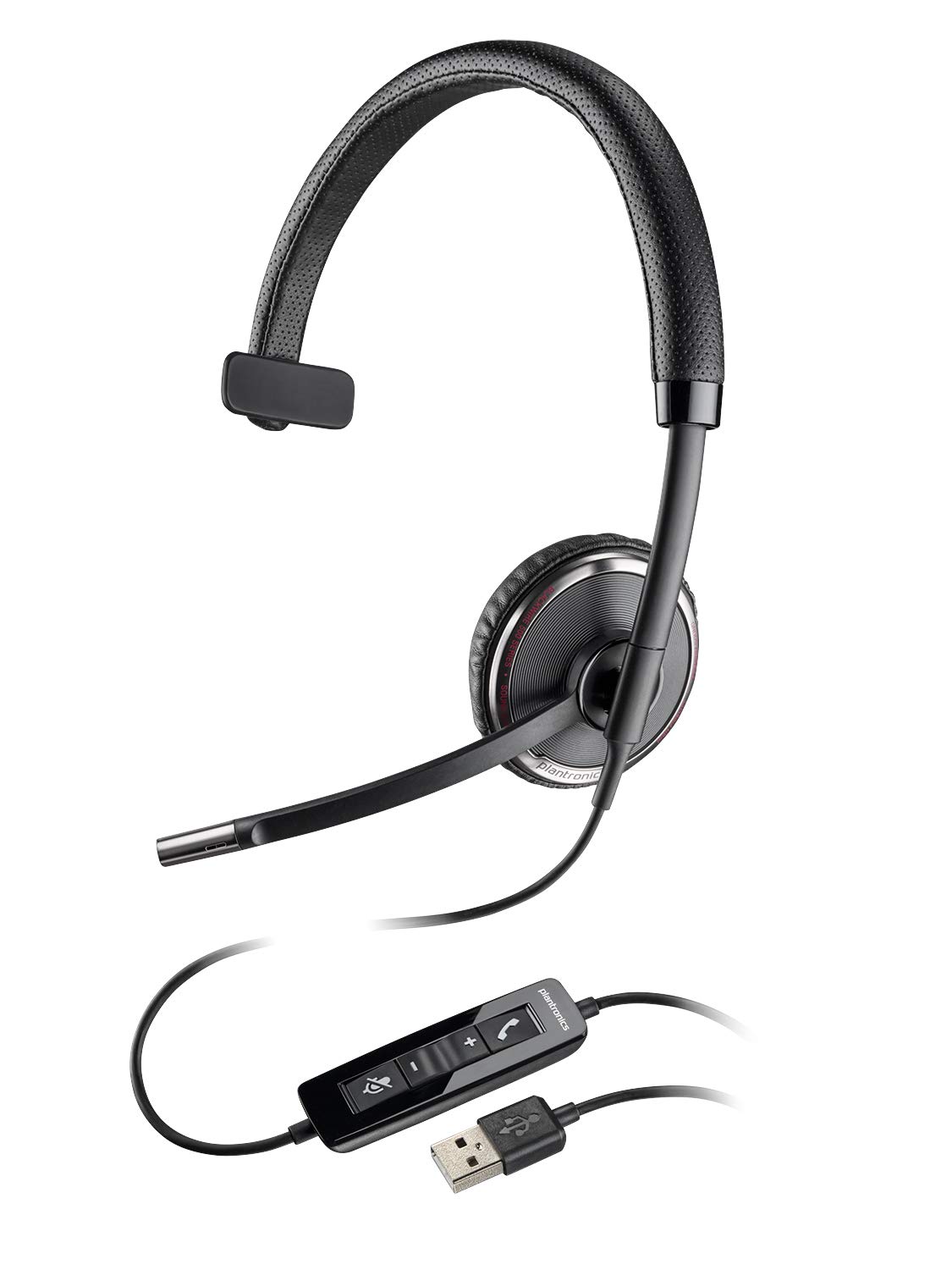 Plantronics Blackwire 510 USB Mono Headset - Noise-Cancelling Wired On-Ear Headphone for Office, Call Center & Remote Work (Black)