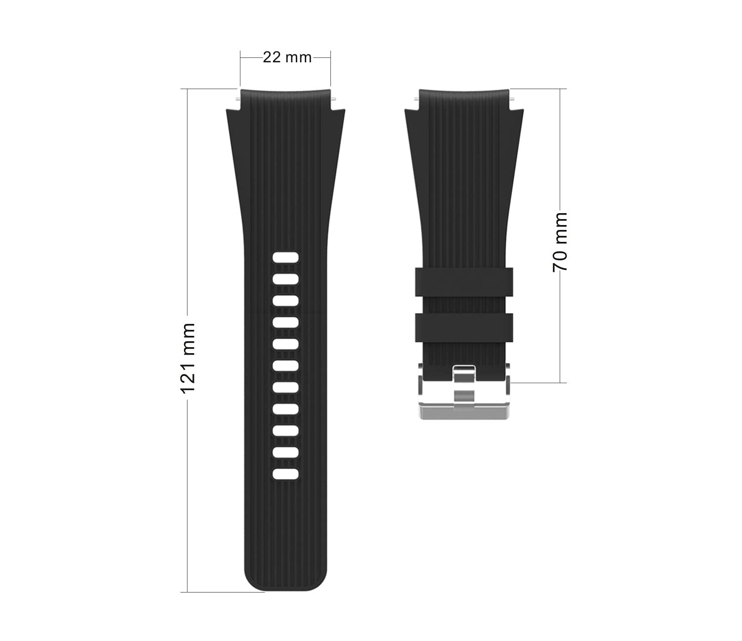 **Samsung Galaxy Watch 3 Band 45mm / 46mm & Gear S3 Frontier 22mm Silicone Sports Watch Band - Durable, Comfortable Strap for Men & Women - Perfect for Running, Swimming & Fitness Tracking**
