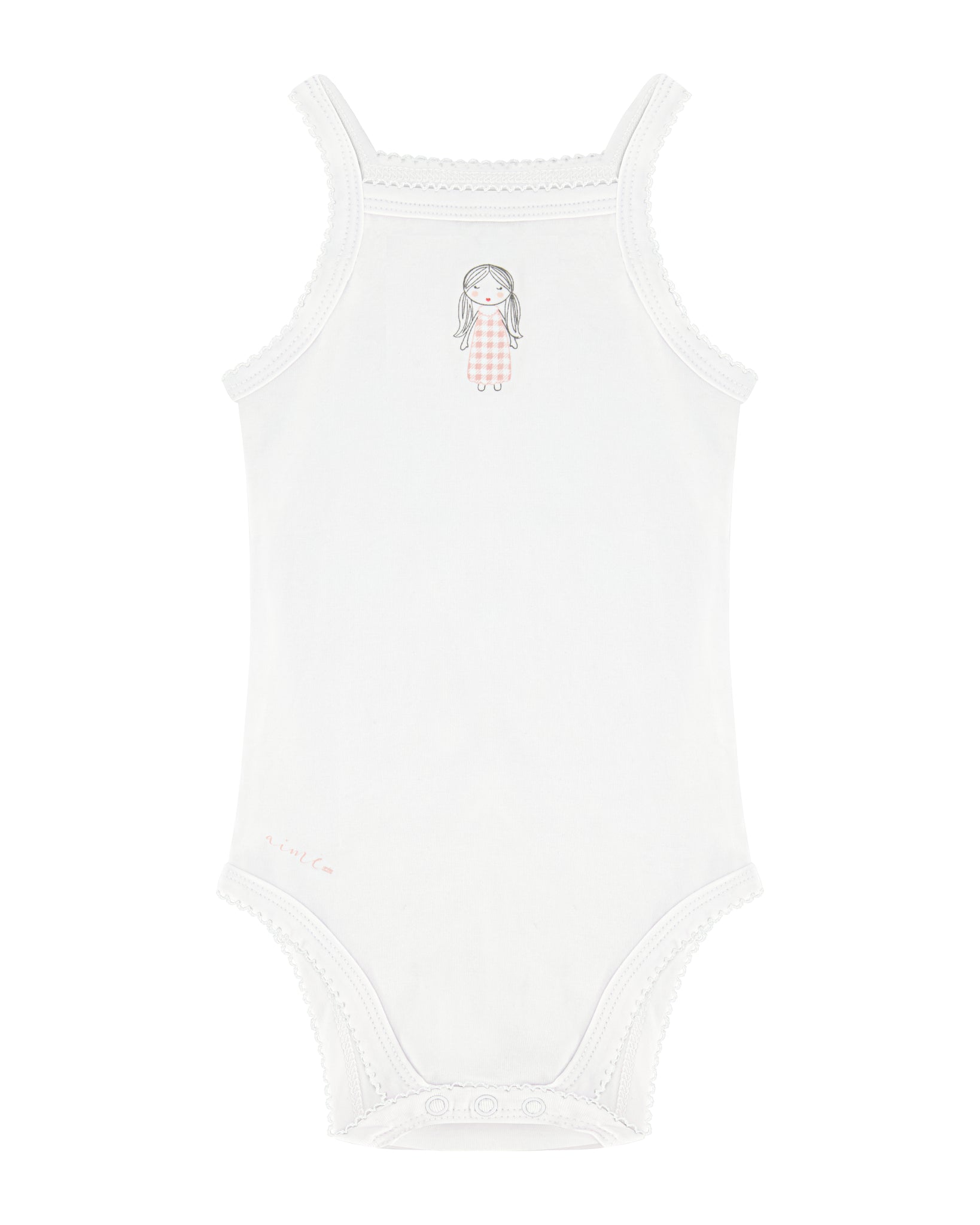 AIME Child Girls Gingham Undershirts - Soft Cotton Tank Tops for Toddlers & Kids - Perfect for Layering, School, and Playtime