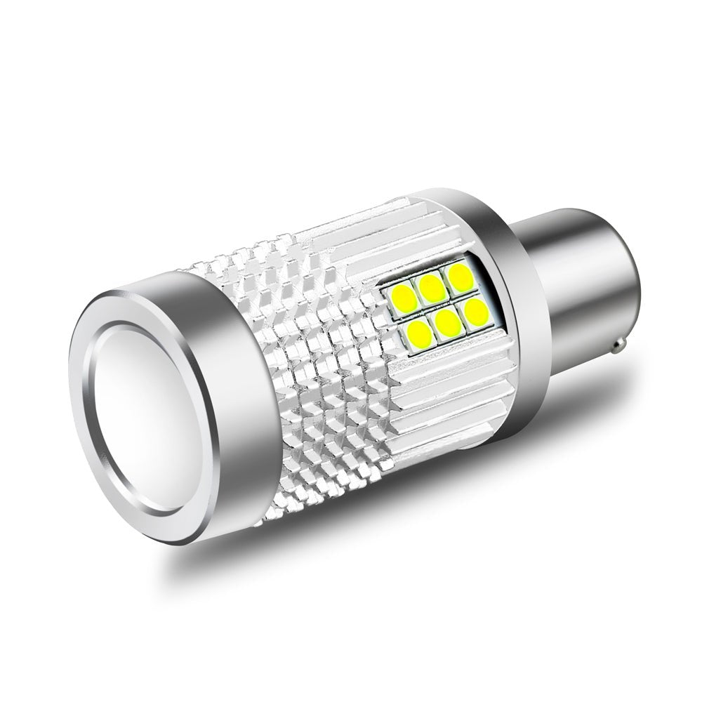 CANbus BA15S 1156 LED Bulb - Amber Turn Signal & White Reverse Lights (3497/1156NA/7506 Compatible) - Perfect for Cars, Trucks & Motorcycles