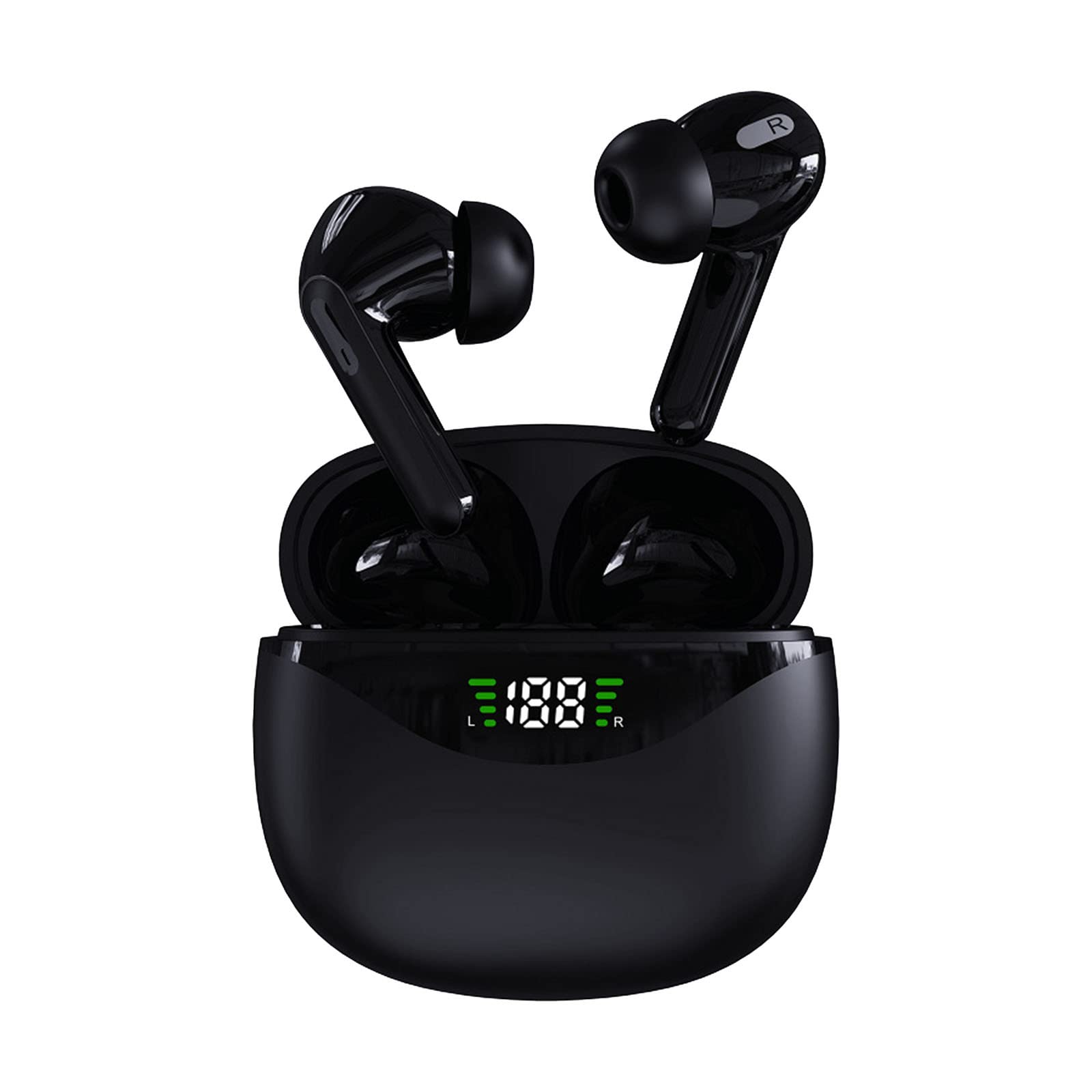 Wireless Bluetooth 5.0 Earbuds with Charging Case, Stereo Sound, IPX7 Waterproof, Secure Fit for Running, Gym & Sports - WB6