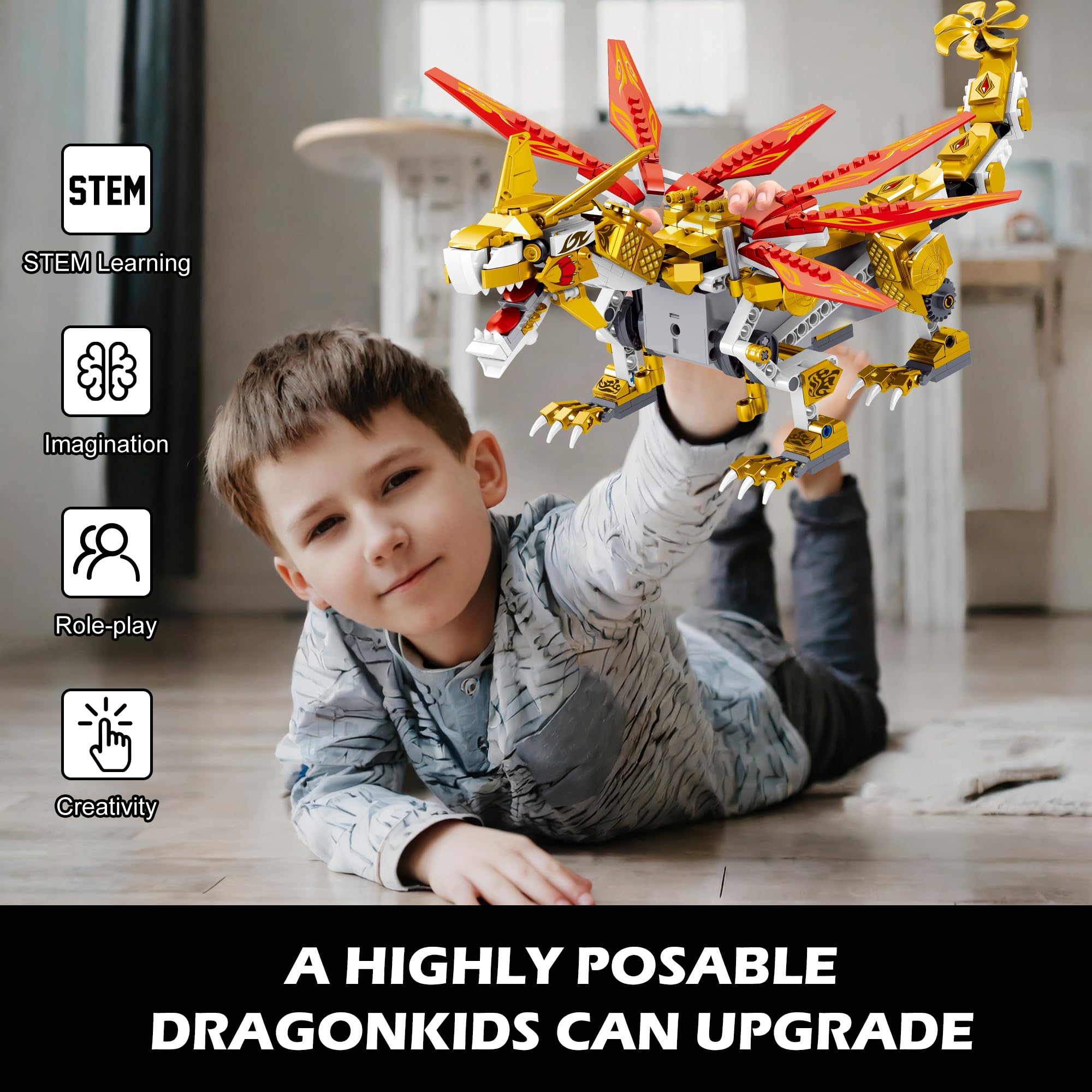 EDUCIRO 512PCS STEM Dragon Building Kit - Remote Control & APP Programmable Coding Toys for Kids Ages 8-14 | Educational Christmas Birthday Gift for Boys & Girls | Perfect for STEM Learning, Creative Play & Family Bonding Activities