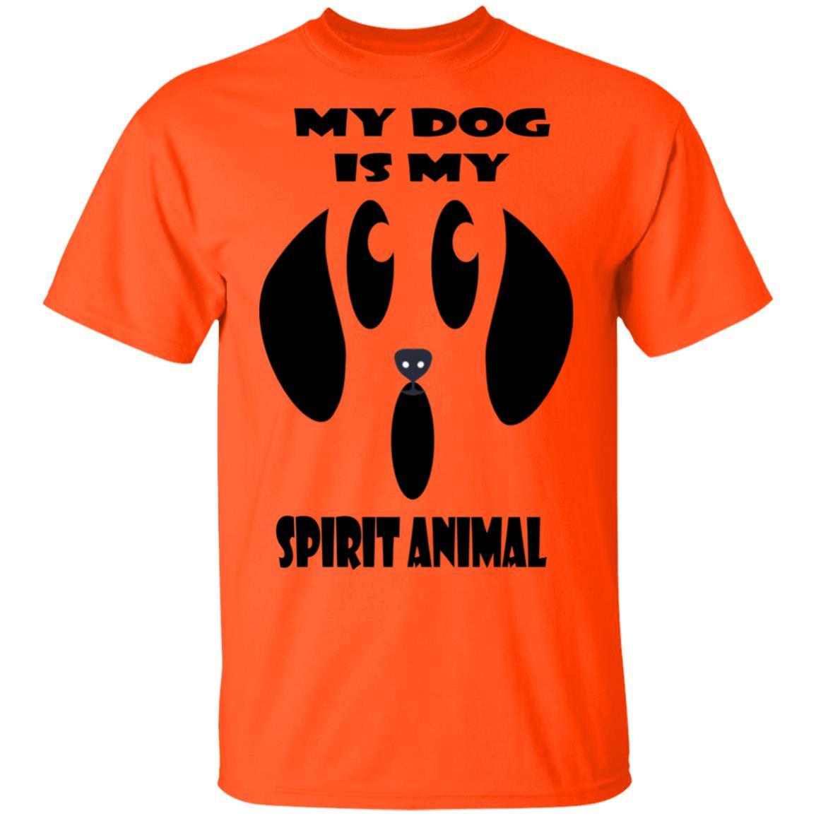 My Dog Is My Spirit Animal Halloween T-Shirt - Funny Pet Lover Cotton Tee for Women & Men - Perfect for Halloween Costumes & Dog Owner Gifts