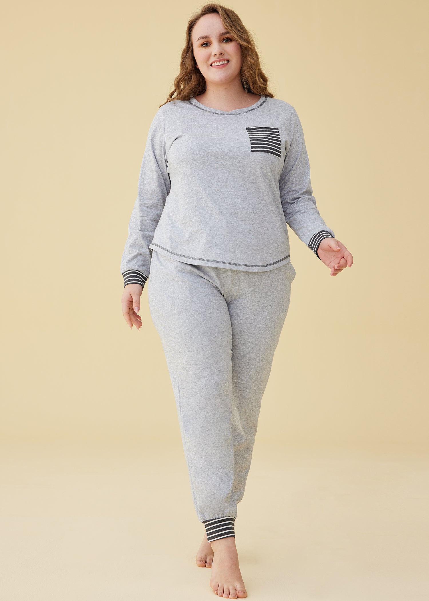 Women's Soft Cotton Pajama Set - Long Sleeve Sleepwear for Comfort & Warmth - Perfect for Cozy Nights, Lounging & Gift Giving