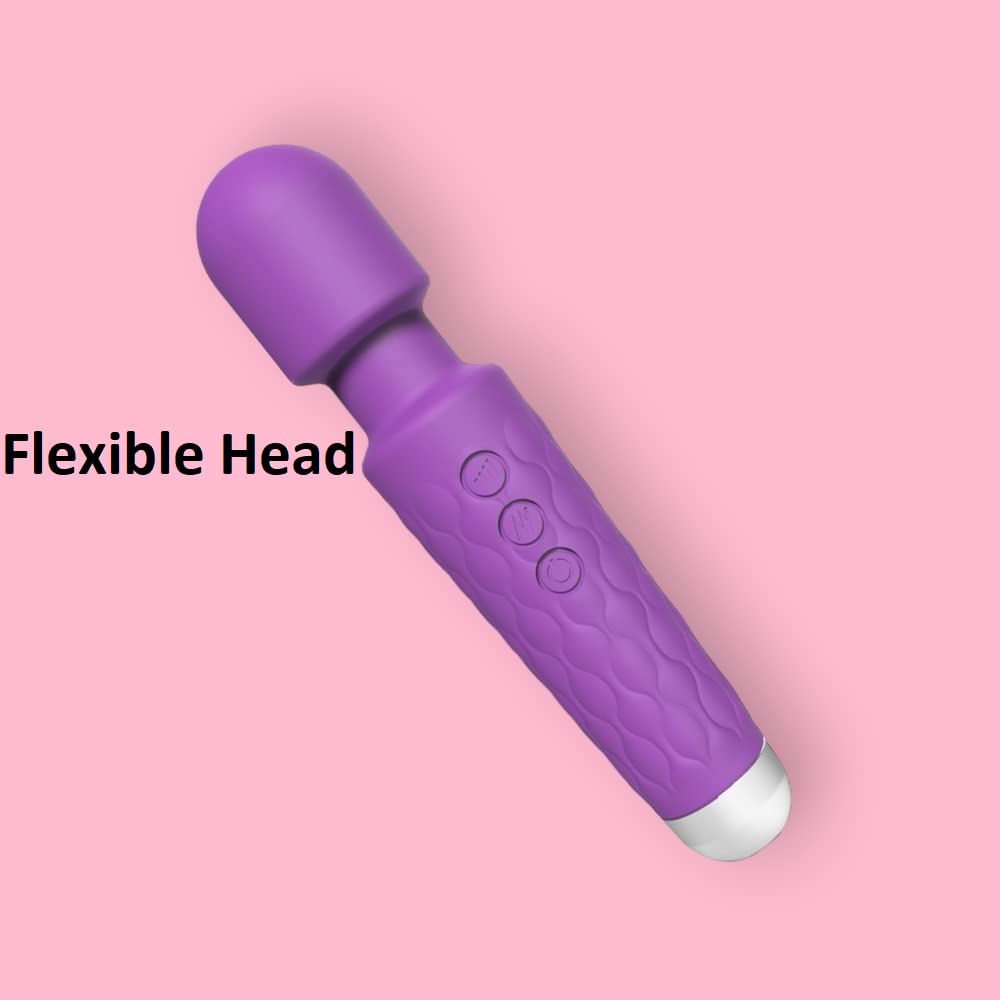 20 Function Powerful Electric Wand Vibrator - Handheld Massager for Muscle Relaxation & Intimate Pleasure - Purple Magic Wand for Home & Spa Use