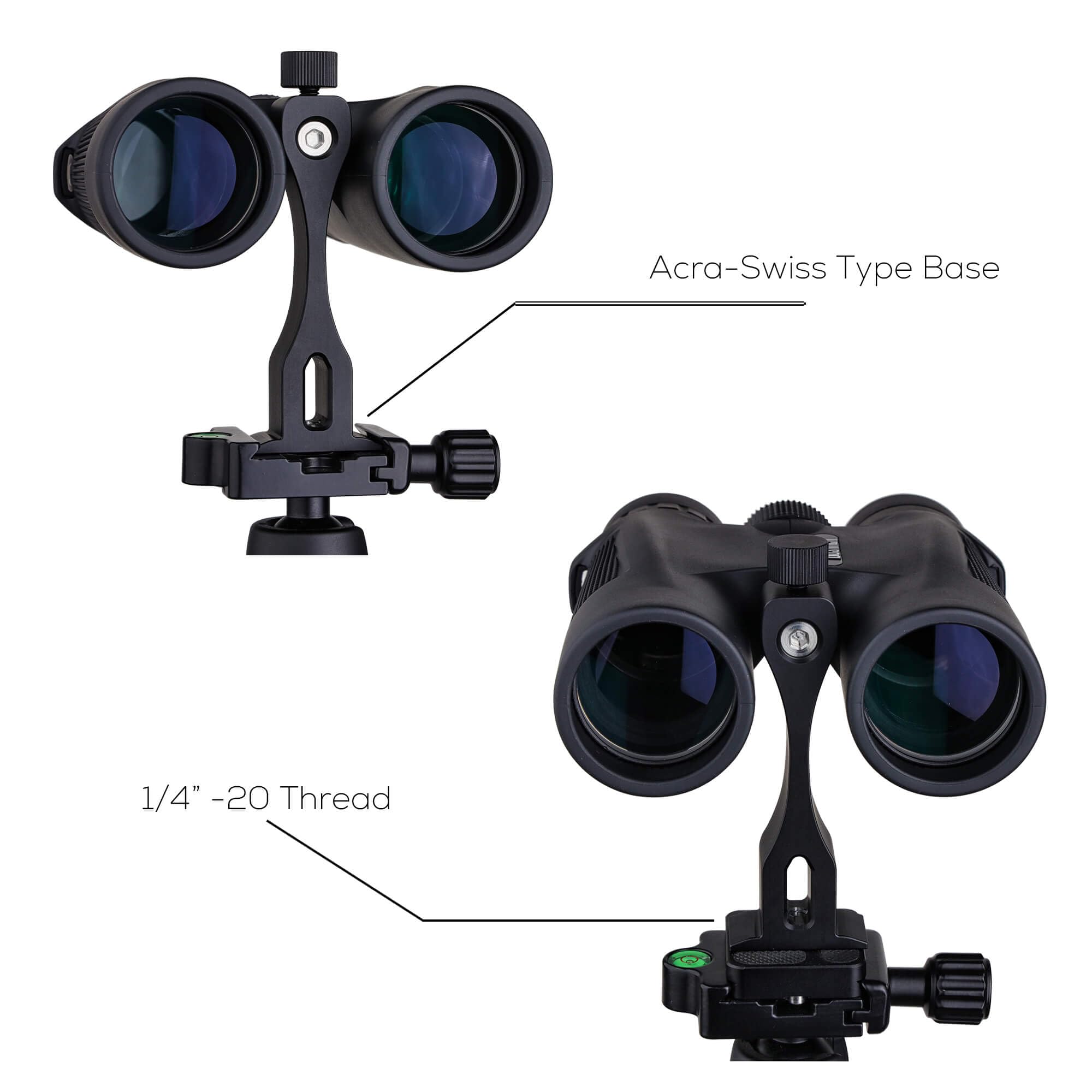 Aluminum Binocular Tripod Mount Adapter - 1/4