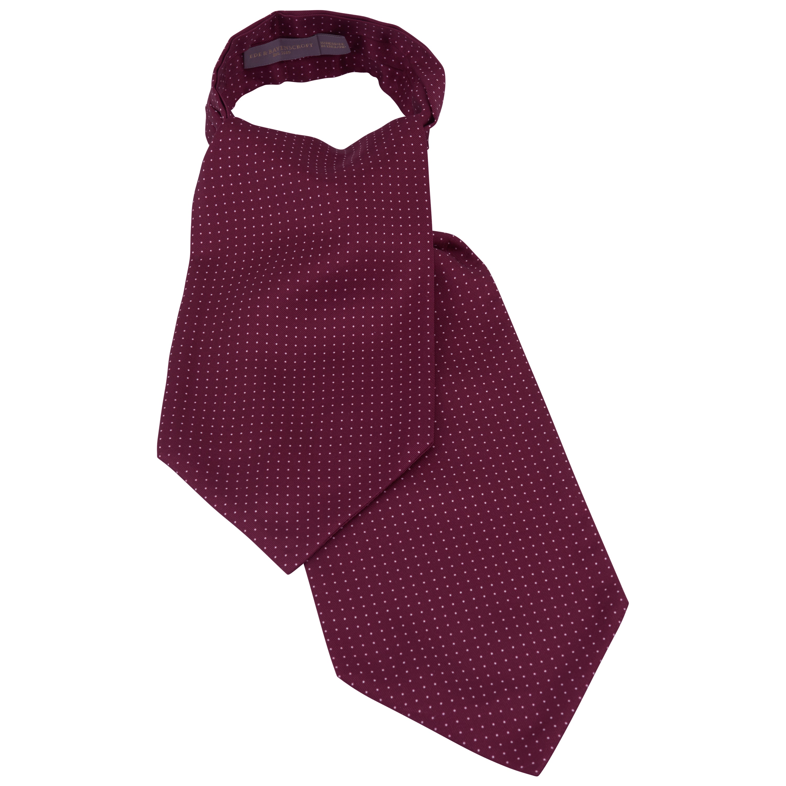 Elegant Magenta Polka Dot Printed Silk Cravat for Men - Stylish Necktie Accessory for Weddings, Parties & Formal Events