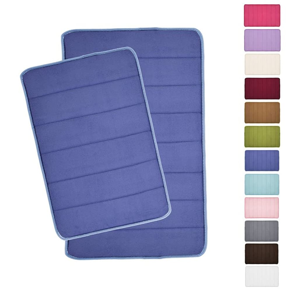 Ochine Memory Foam Bath Mat - Ultra Soft & Absorbent Non-Slip Bathroom Rug (24x17 Inches) | Quick-Dry Machine Washable Floor Mat for Shower, Tub & Vanity Areas