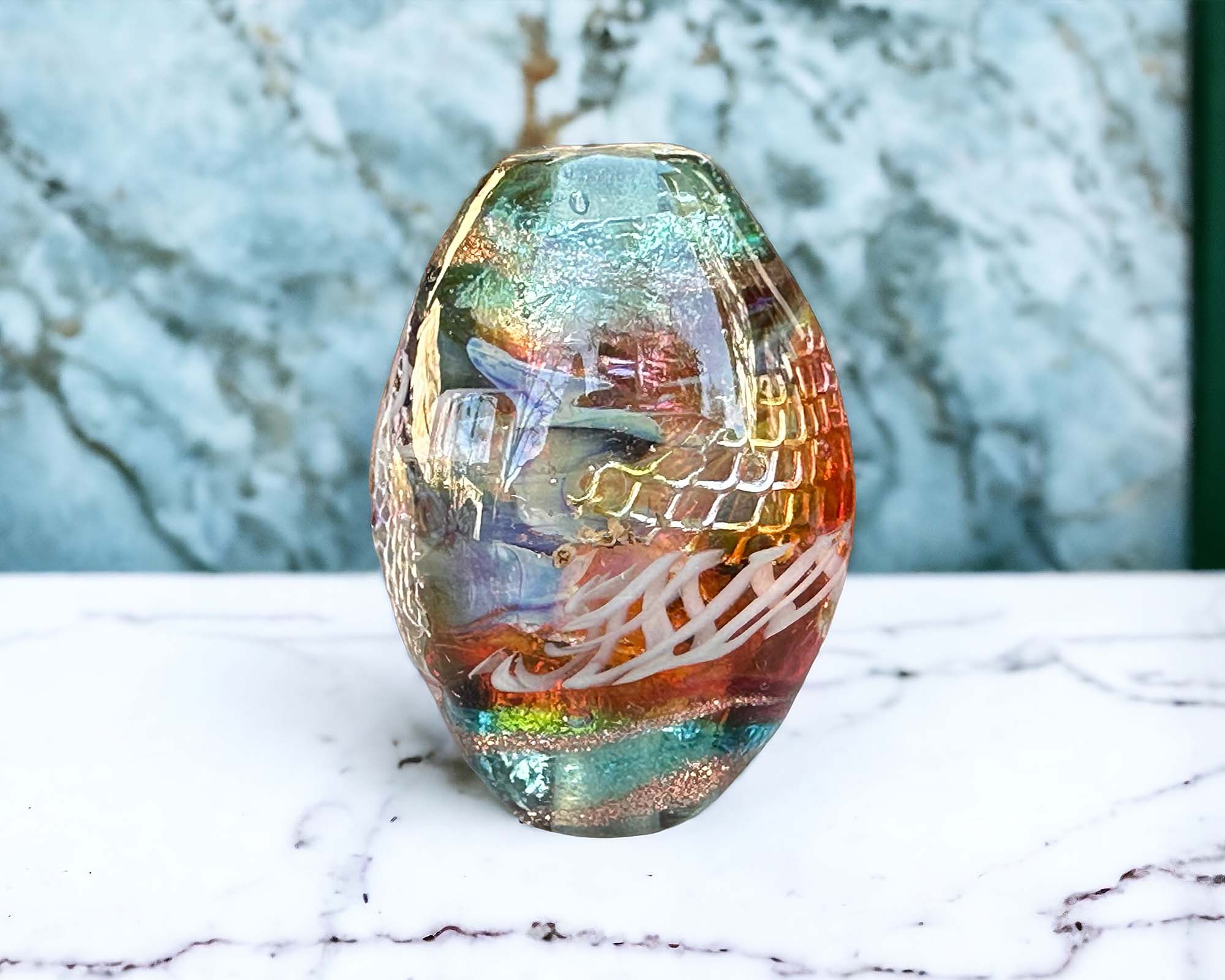 Handmade Sunset Treasure Lampwork Glass Focal Bead for Jewelry Making - Perfect for Necklaces, Bracelets & DIY Craft Projects