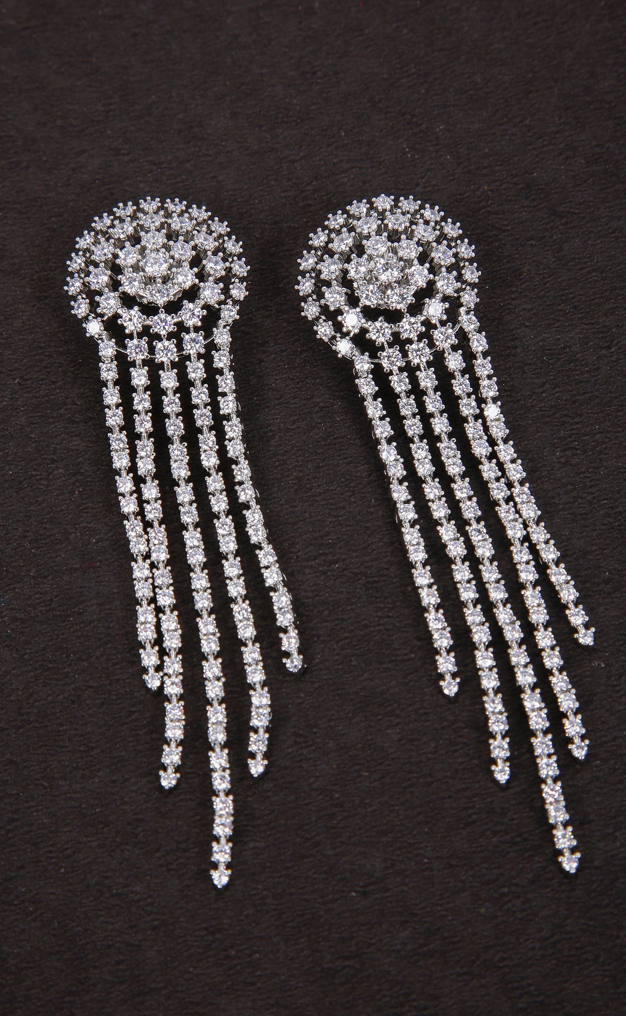 Trendy American Diamond Drop Earrings for Women & Girls - Alloy Dangler Jewelry (E978) | Perfect for Parties, Weddings & Everyday Wear
