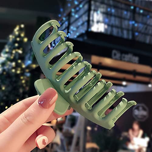 Softwrap Large Hair Claw Clips 4.4 Inch - Matte Non-Slip Big Claw Clips for Women with Thin or Thick Hair | 90’s Strong Hold Hair Jaw Clips | Hair Accessories Pack of 2 | Perfect for Workouts, Office, and Everyday Styling