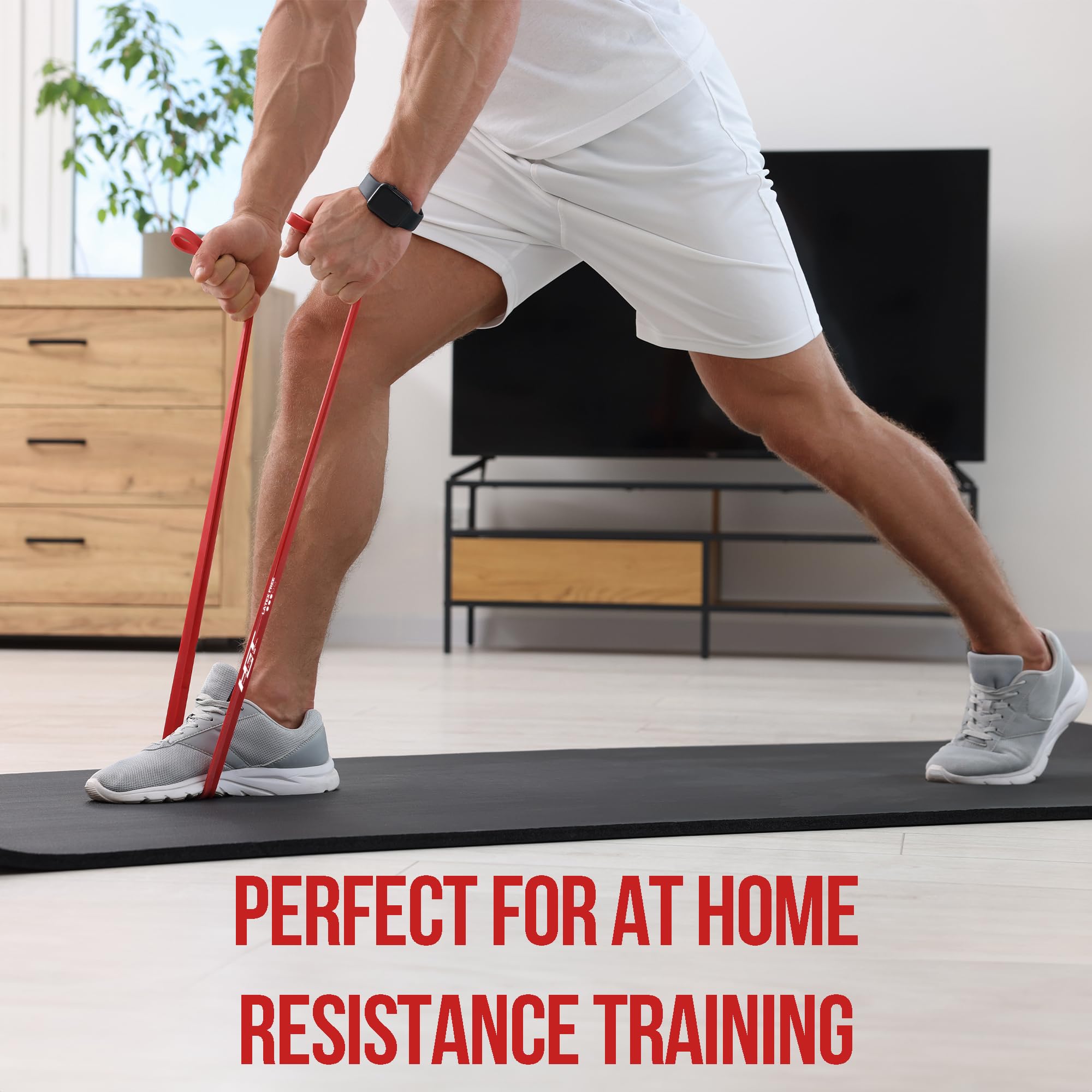 HGT Long Resistance Band - Heavy Duty Latex-Free Exercise Band for Women & Men - Perfect for Strength Training, Stretching, Yoga & Pilates - Home & Gym Workout Equipment - Ideal for Physical Therapy, Fitness Routines & Muscle Recovery
