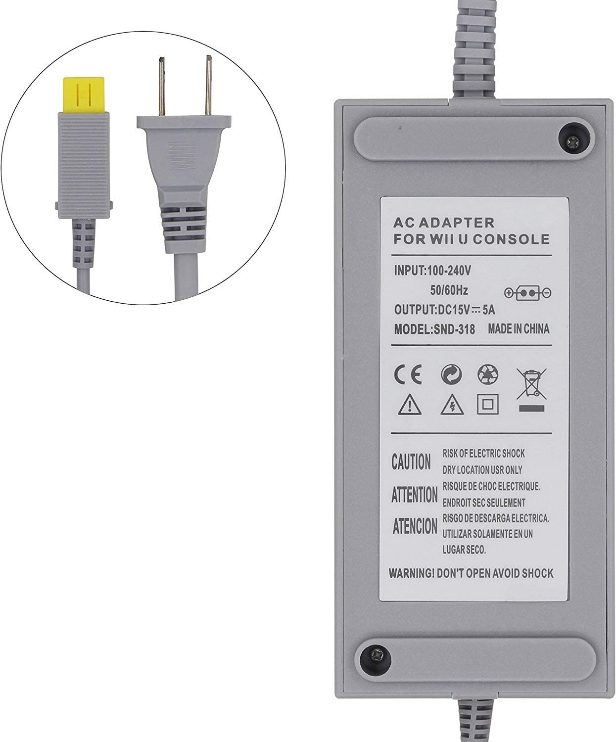 Original Nintendo Wii U Console AC Adapter Power Supply Charger - Replacement Charging Cable for WiiU Game System (Not for Wii) - Perfect for Home Gaming & Travel Use