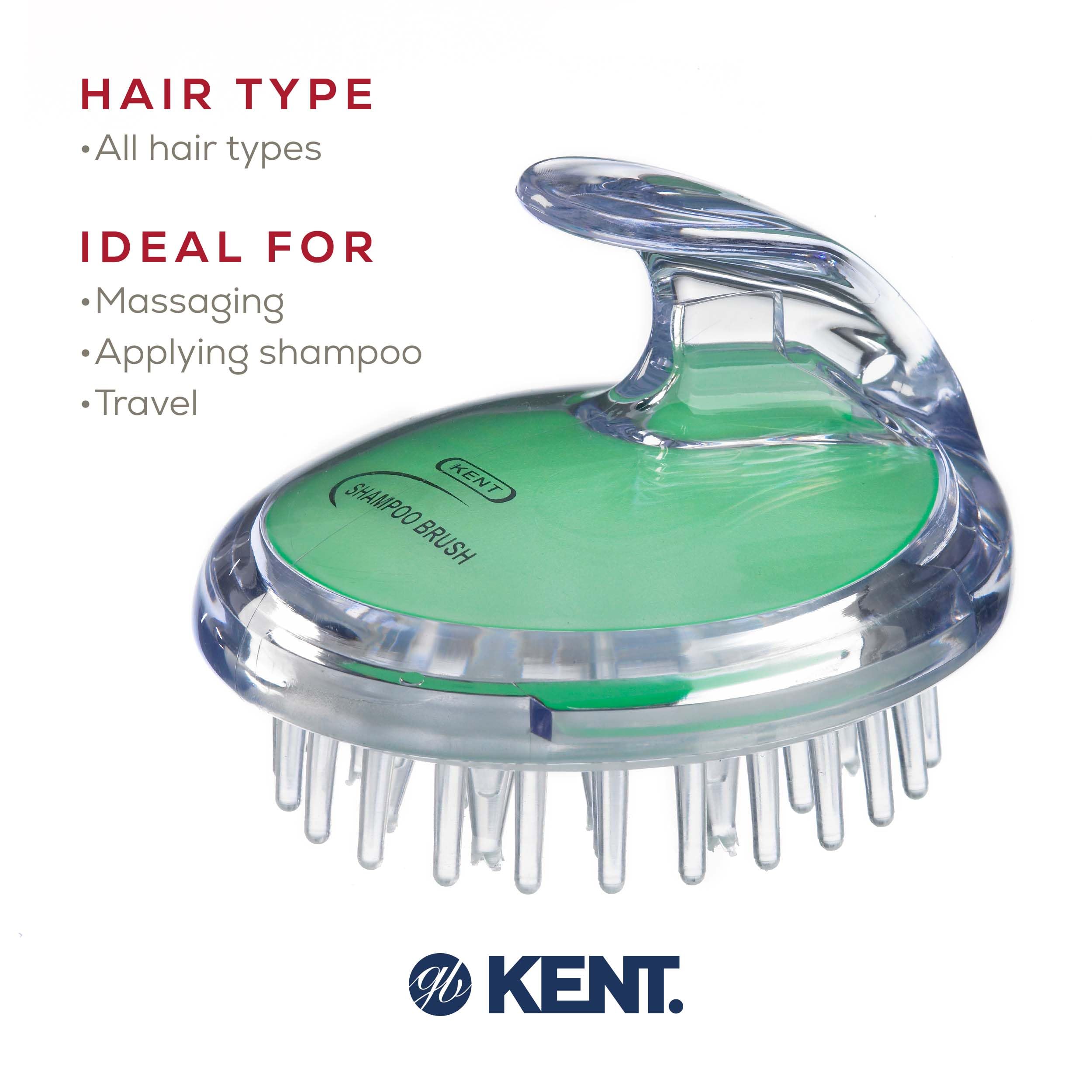 Kent SH1 MNT Scalp Scrubber & Exfoliating Hair Brush - 42 Soft Rubber Bristles for Shampoo Distribution, Scalp Massage & Hair Growth - Perfect for Shower Use, Deep Cleansing & Relaxing Head Spa Treatment