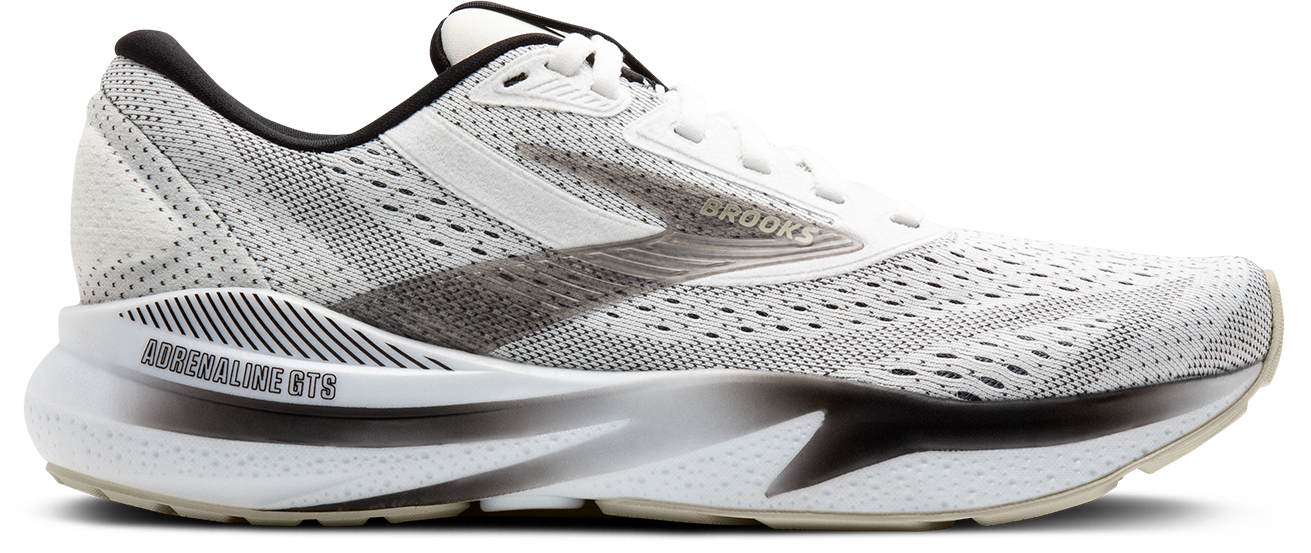 Women's Running Shoes Adrenaline GTS 24 - White/Black/Pelican - Lightweight Supportive Sneakers for Jogging, Gym & Daily Wear