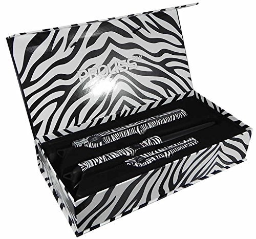 Infusion Complete Hair Styling Gift Set - Flat Iron, Curling Iron & Mini Iron for Straightening & Curling (White Zebra Print) - Perfect for Home Use, Travel & Salon Styling