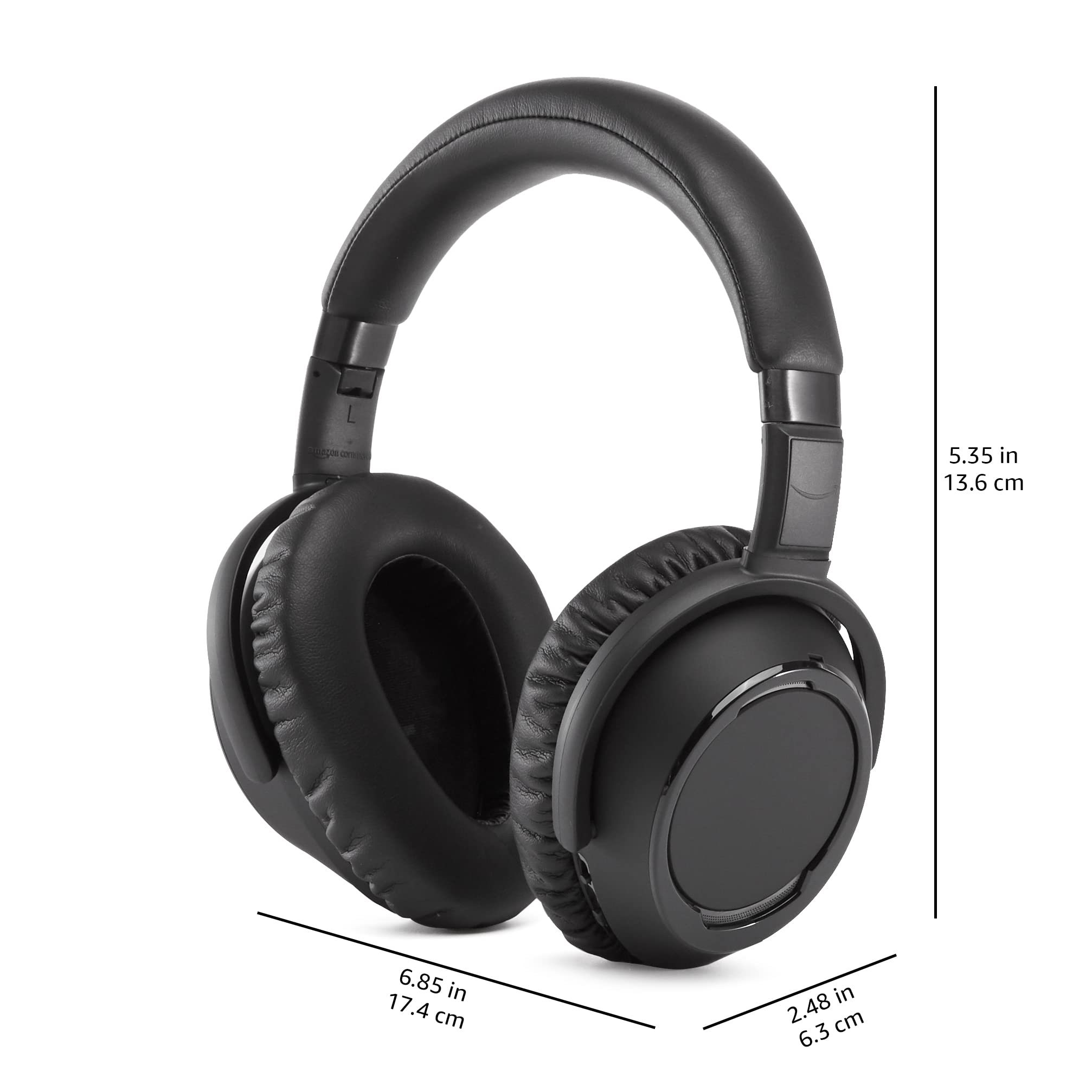 AmazonCommercial Wireless Noise Cancelling Bluetooth Headphones - Over-Ear Headset with Mic for Work, Travel & Gym - 30H Battery Life