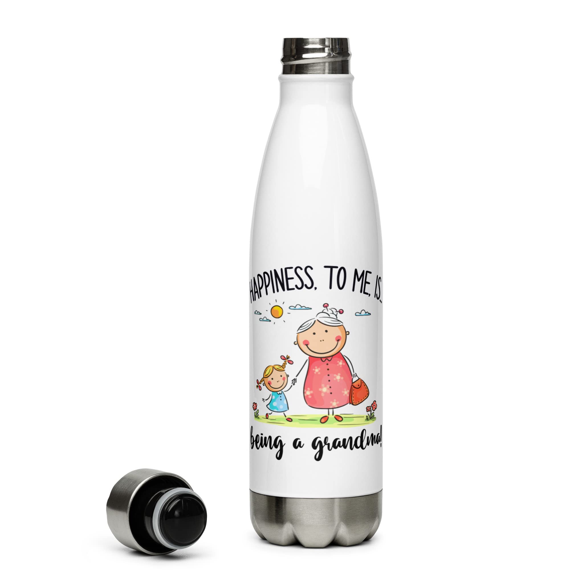 Insulated Stainless Steel Water Bottle for Grandma - 17oz Double-Walled Keeps Drinks Hot/Cold - Perfect Gift for Mother's Day, Nana & Mimi - Ideal for Travel, Hiking & Daily Use