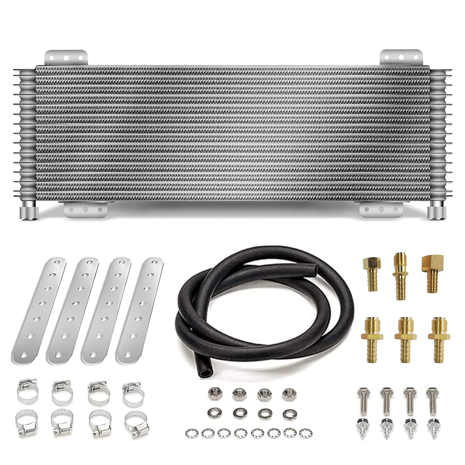 40K Heavy Duty Transmission Oil Cooler Kit LPD47391 4739 - 40,000 GVW Max Low Pressure Drop Cooler with Mounting Hardware for Trucks, RVs & Towing Vehicles