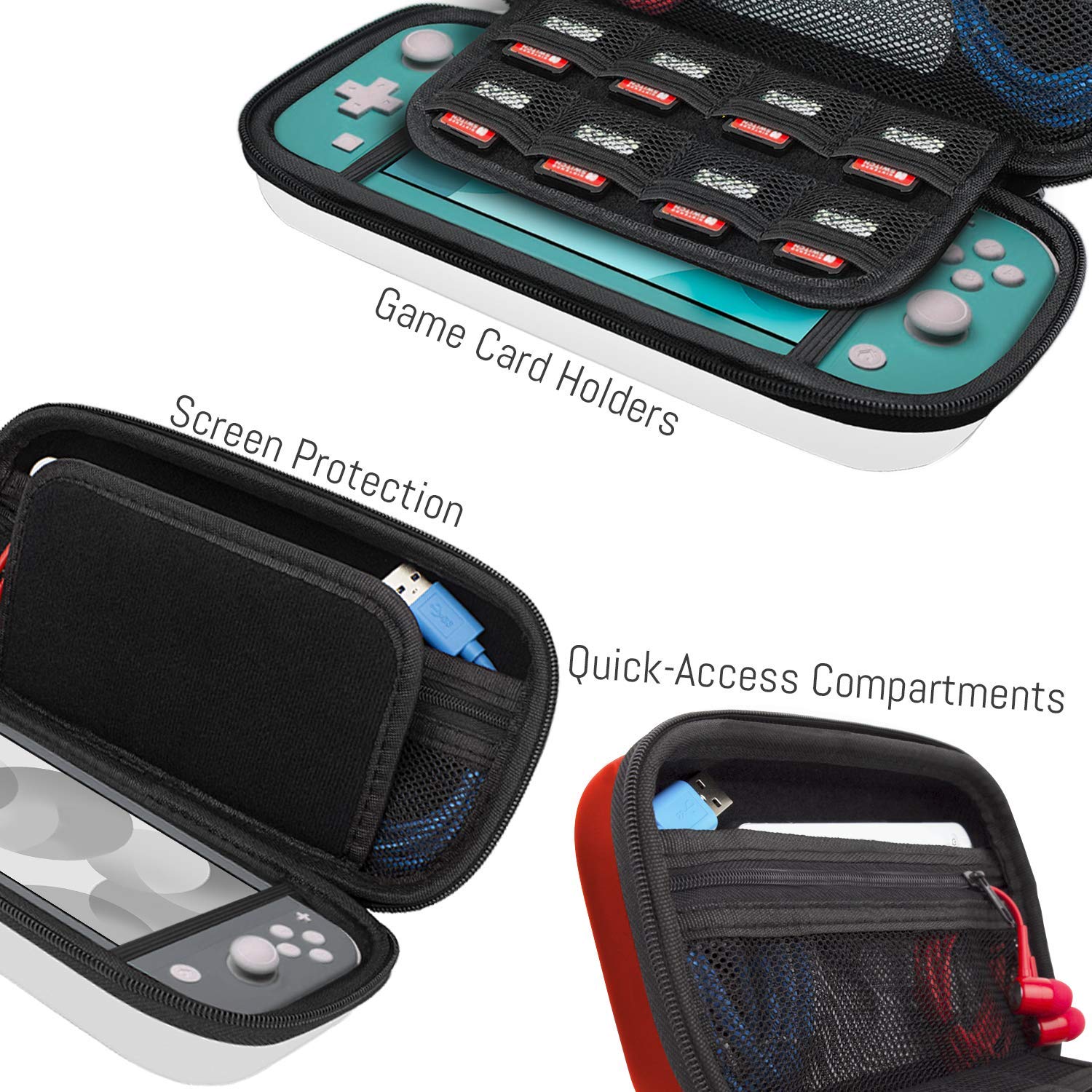 Orzly Travel Case for Nintendo Switch Lite - Portable Protective Shell for Nintendo Switch Lite Console | Perfect for Gaming on the Go, Travel & Storage Protection